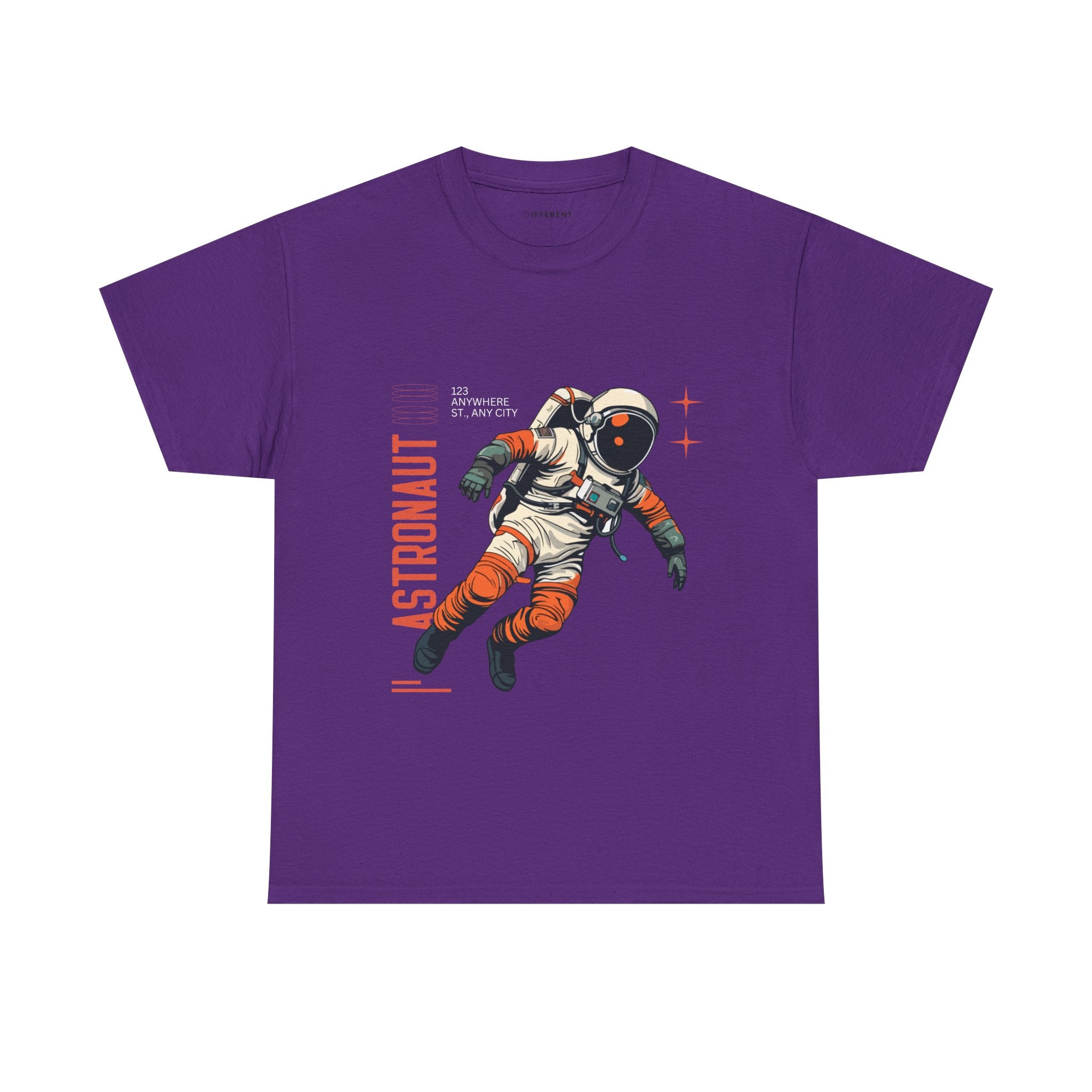Orange Black Astronaut Retro Business Tee