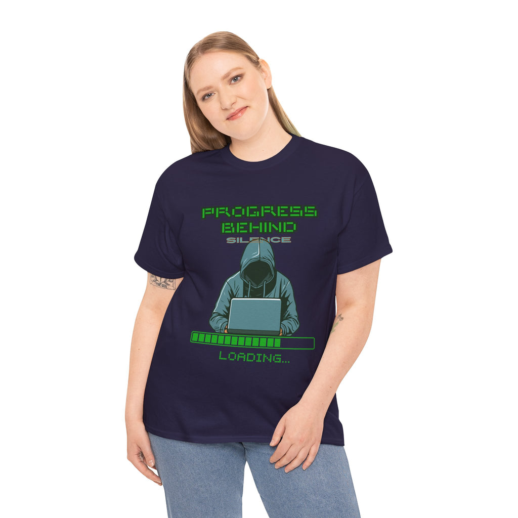 Green Retro Matrix Loading T-Shirt | Hacker Aesthetic Graphic Tee | Coding Streetwear Shirt | Gildan 5000 Unisex Cotton Tee
