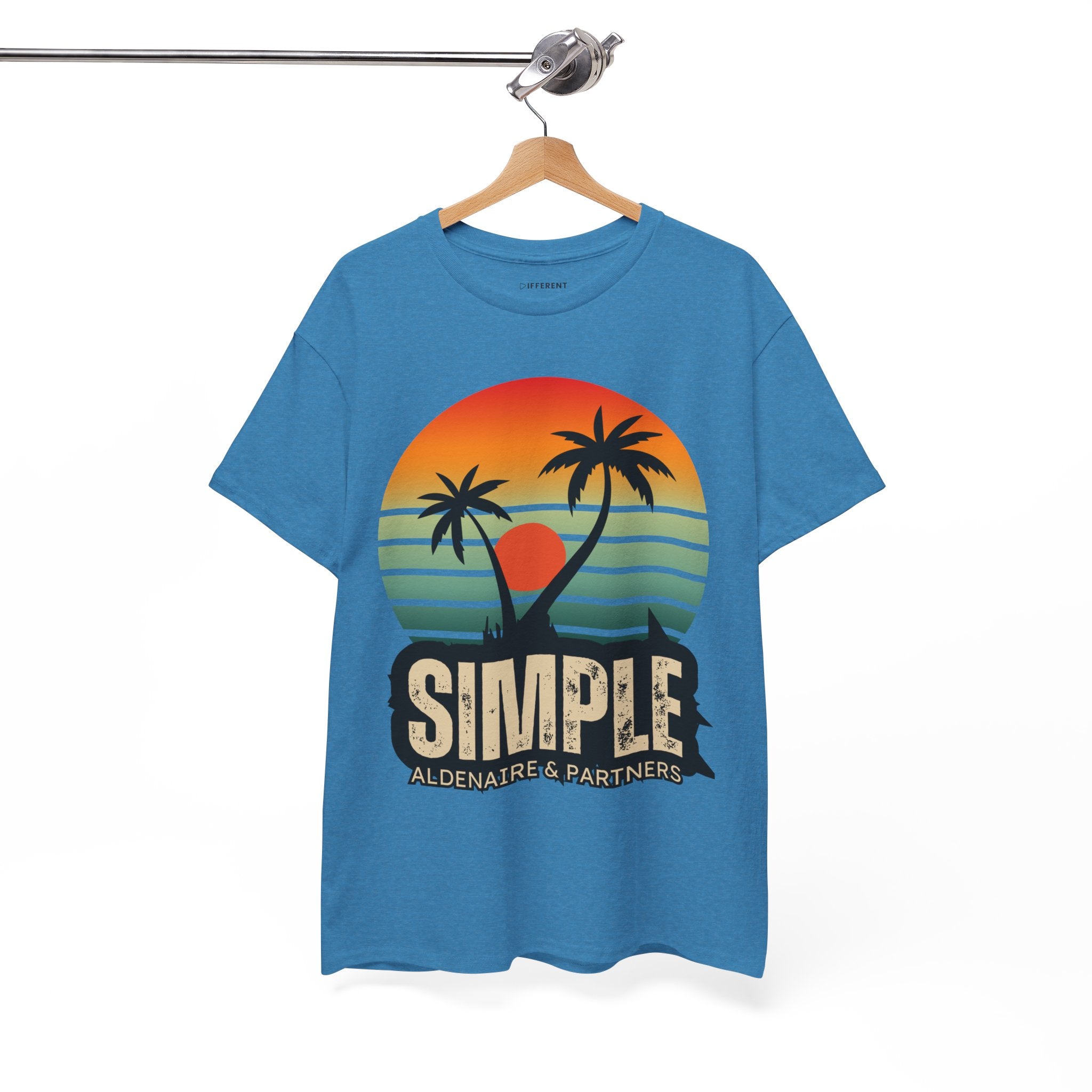 Colorful Vintage Retro Sunset T-Shirt | Gildan 5000 Heavy Cotton Tee | 70s Aesthetic Graphic Shirt | Summer Vibes Unisex Tee