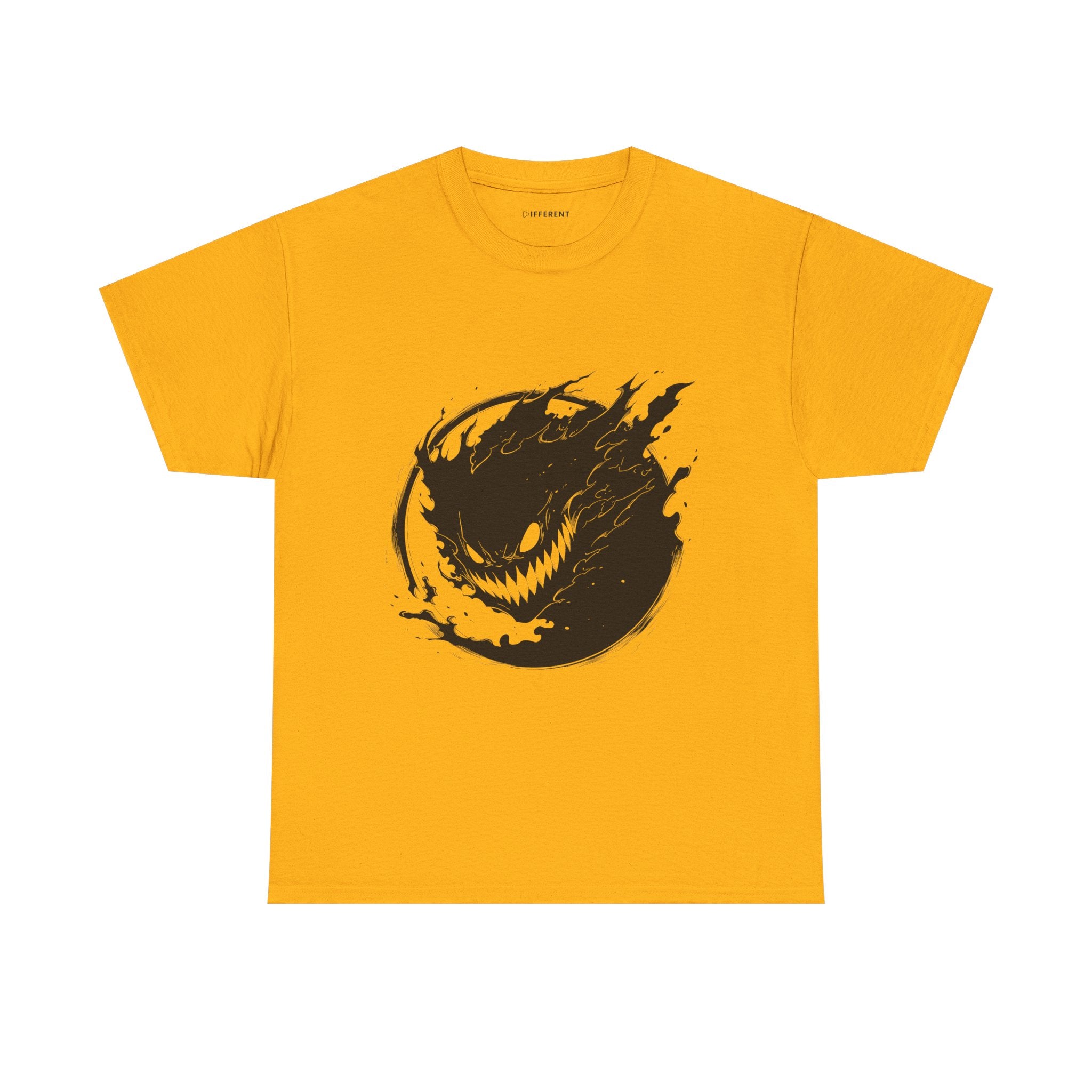 Graphic Tee — Black Flame Monster Smile T-Shirt
