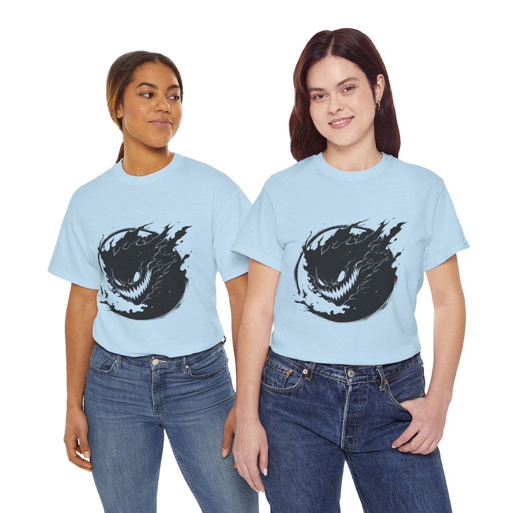Graphic Tee — Black Flame Monster Smile T-Shirt