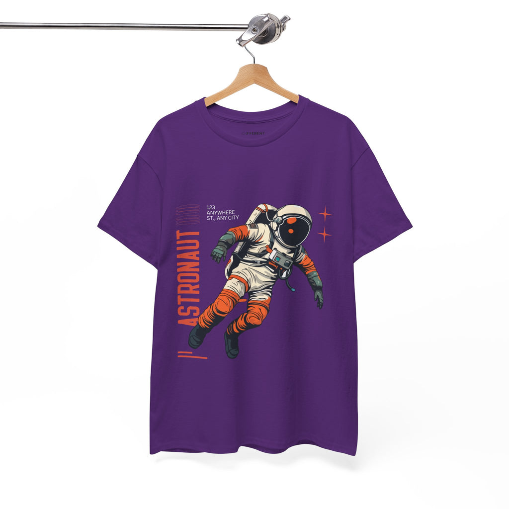 Orange Black Astronaut Retro Business Tee | Vintage Space Graphic T-Shirt | Gildan 5000 Unisex Heavy Cotton Shirt | Streetwear Style