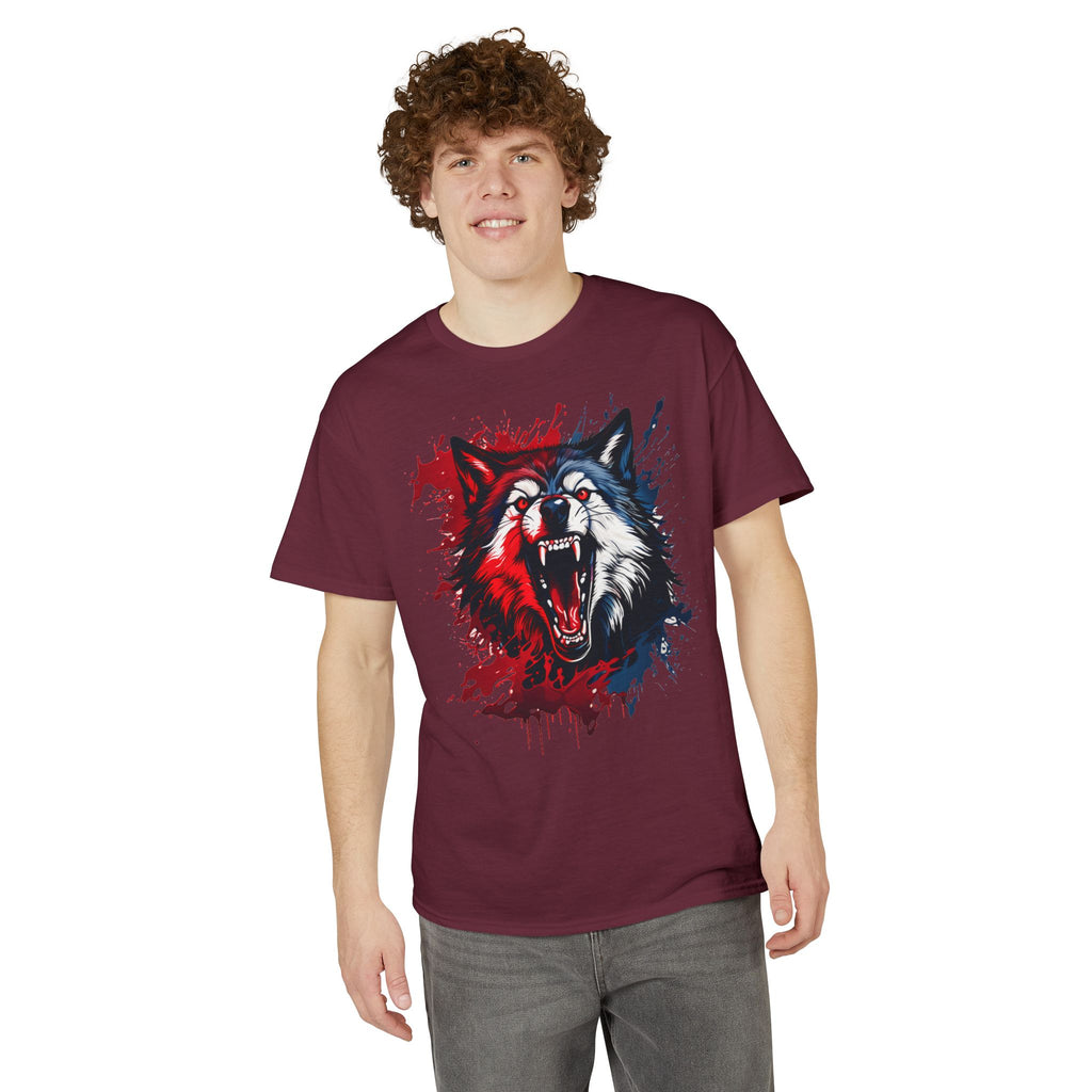 Roaring Patriotic Wolf T-Shirt