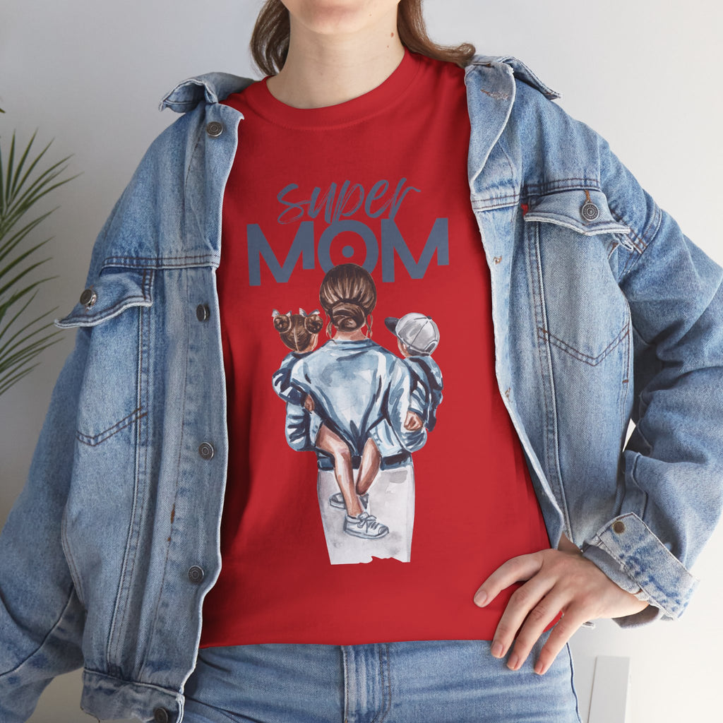Super Mom Unisex Heavy Cotton Tee |  T-Shirt | Cute Mother’s Day Gift | Strong Mom Graphic Tee