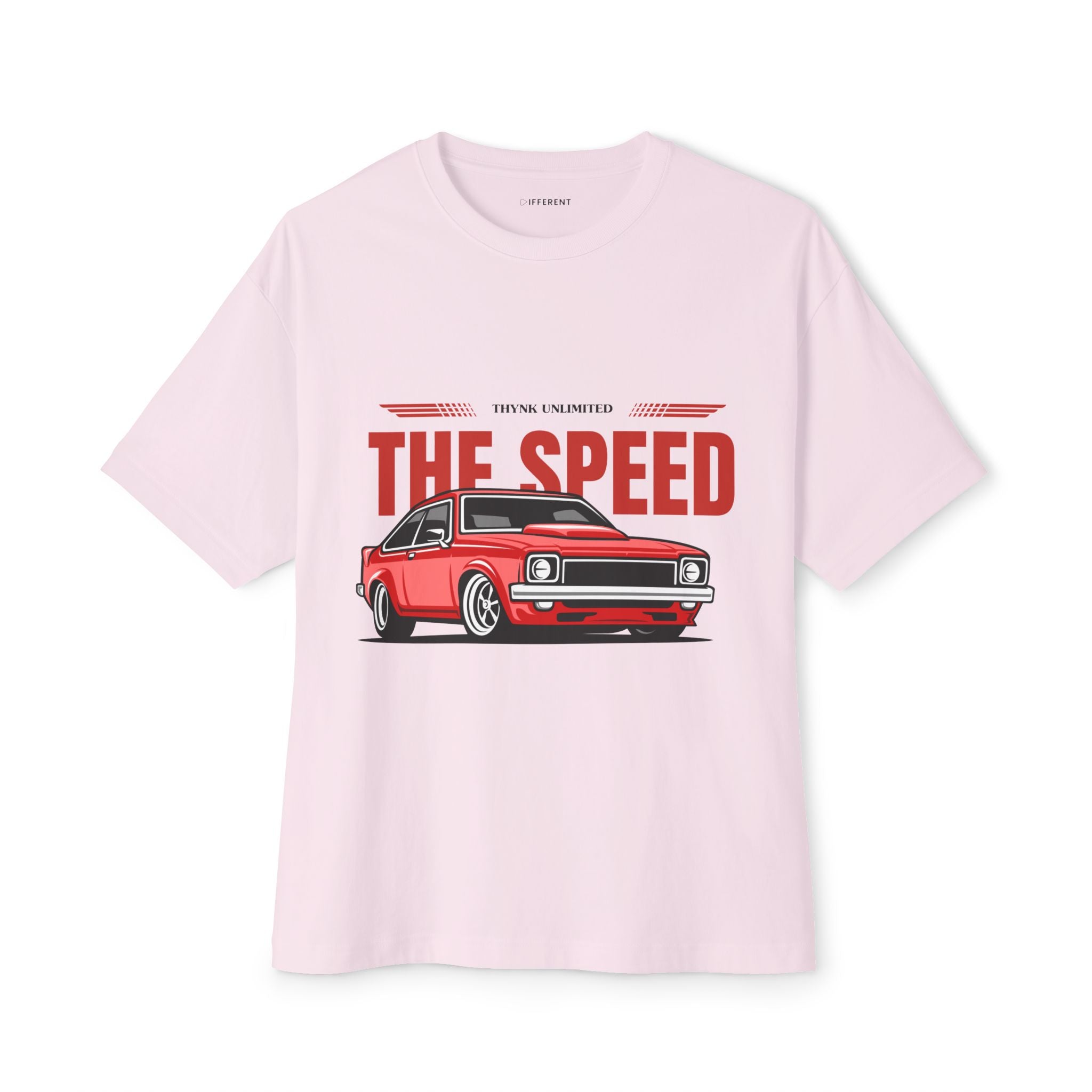 Red & Black Car Racing T-Shirt | Boxy Fit Oversized Tee
