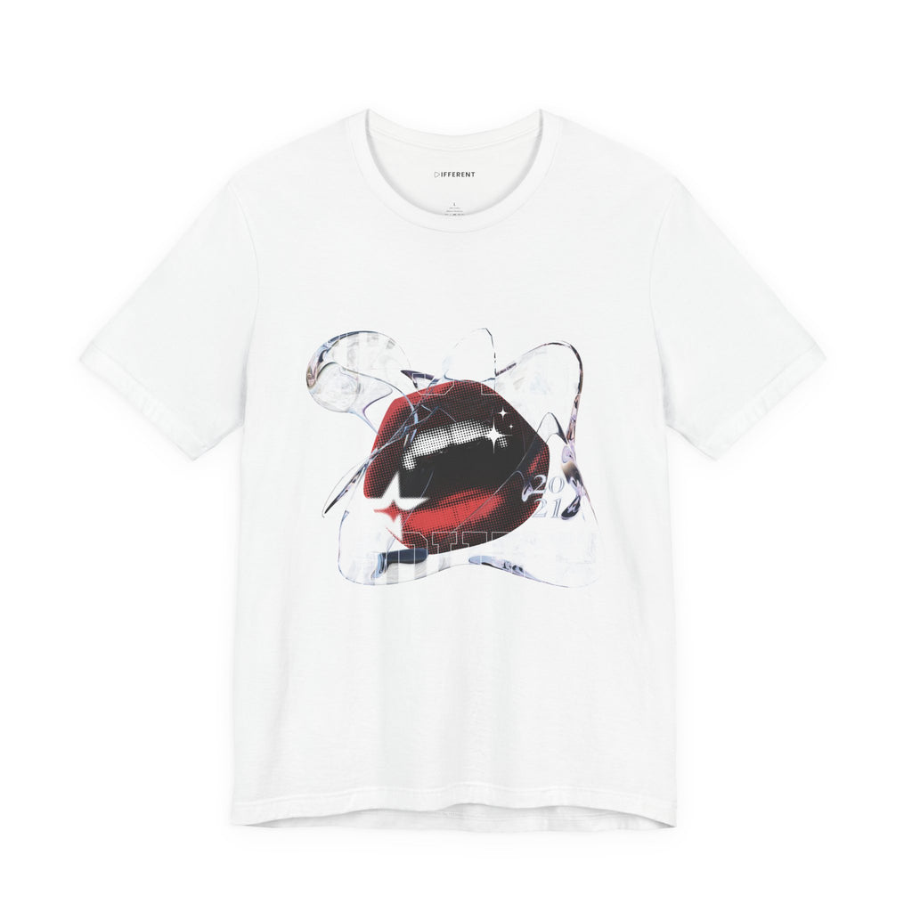 Red & White Streetwear Mouth T-Shirt | Abstract Graphic Tee | Modern Art Aesthetic Shirt | Bella+Canvas 3001 Unisex Tee