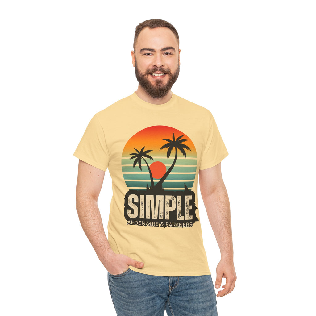 Colorful Vintage Retro Sunset T-Shirt | Gildan 5000 Heavy Cotton Tee | 70s Aesthetic Graphic Shirt | Summer Vibes Unisex Tee