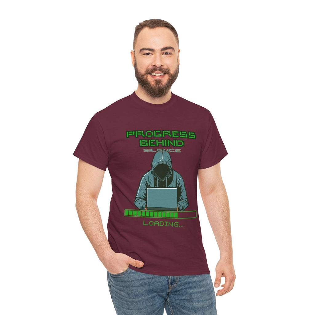 Green Retro Matrix Loading T-Shirt | Hacker Aesthetic Graphic Tee | Coding Streetwear Shirt | Gildan 5000 Unisex Cotton Tee