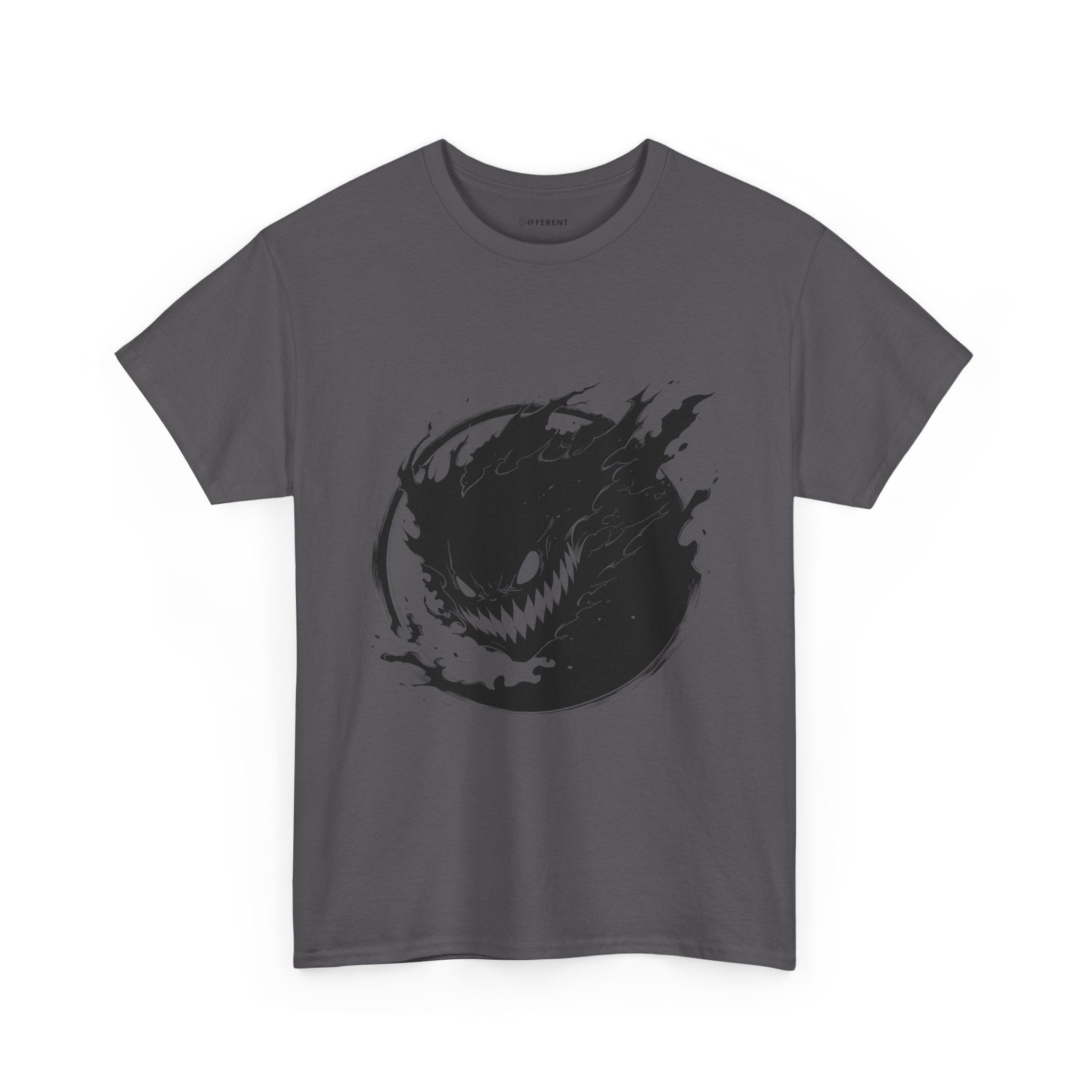 Graphic Tee — Black Flame Monster Smile T-Shirt