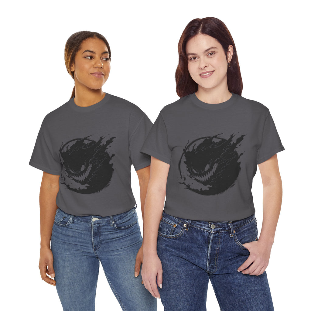 Graphic Tee — Black Flame Monster Smile T-Shirt