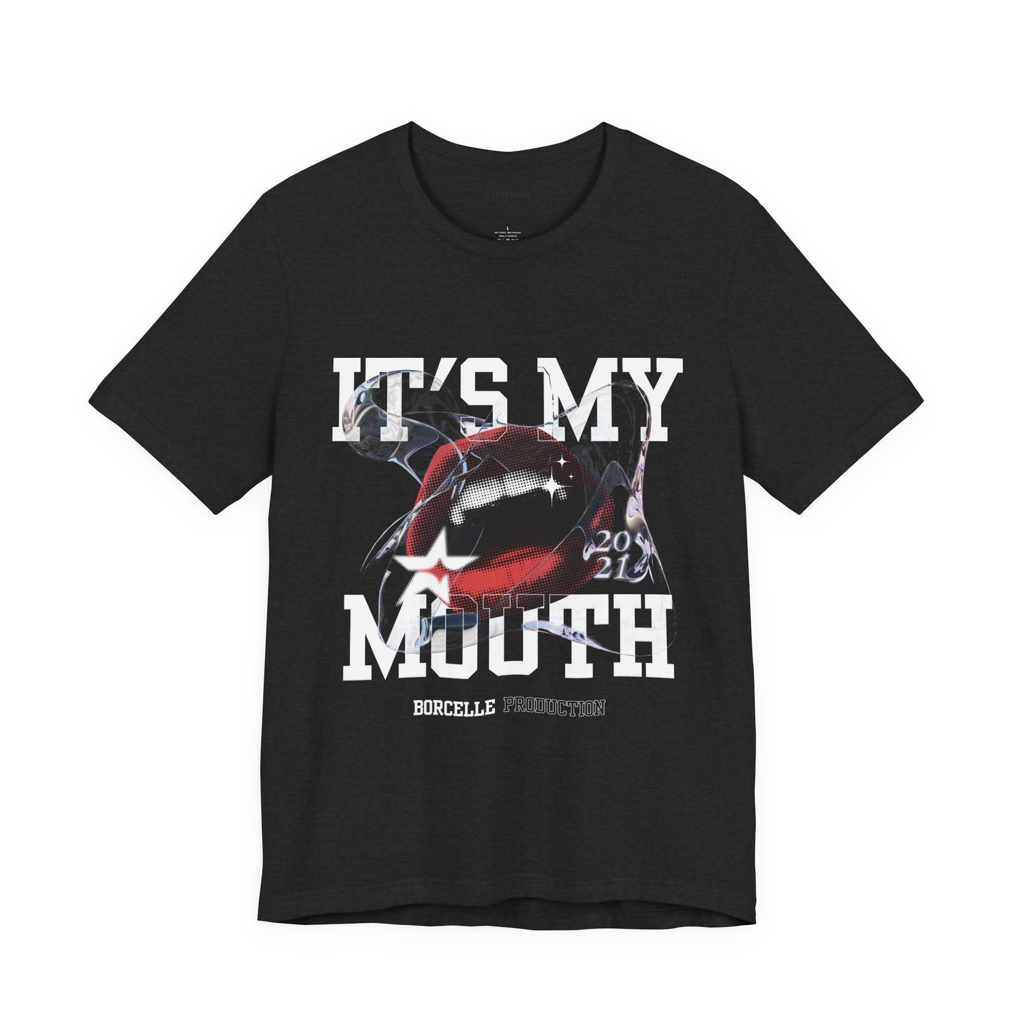 Red & White Streetwear Mouth T-Shirt | Abstract Graphic Tee