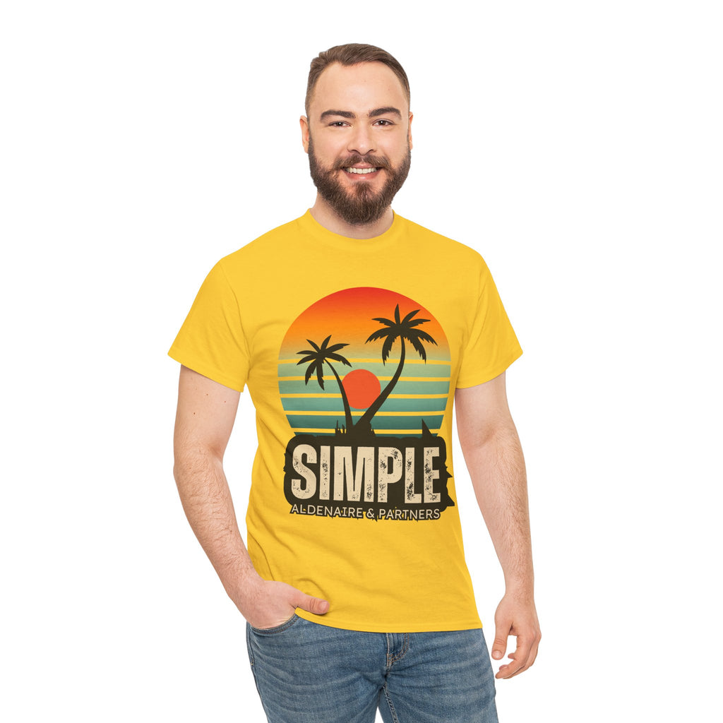 Colorful Vintage Retro Sunset T-Shirt | Gildan 5000 Heavy Cotton Tee | 70s Aesthetic Graphic Shirt | Summer Vibes Unisex Tee