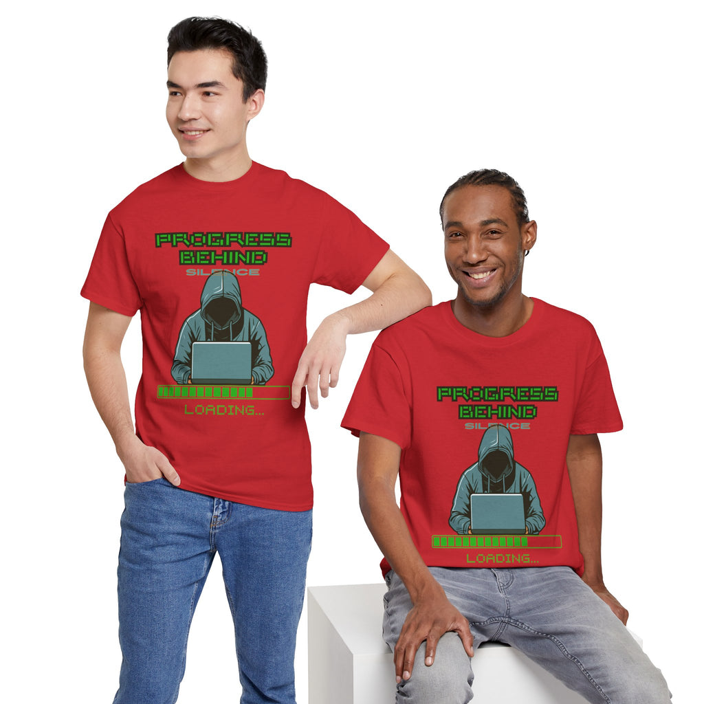 Green Retro Matrix Loading T-Shirt | Hacker Aesthetic Graphic Tee | Coding Streetwear Shirt | Gildan 5000 Unisex Cotton Tee