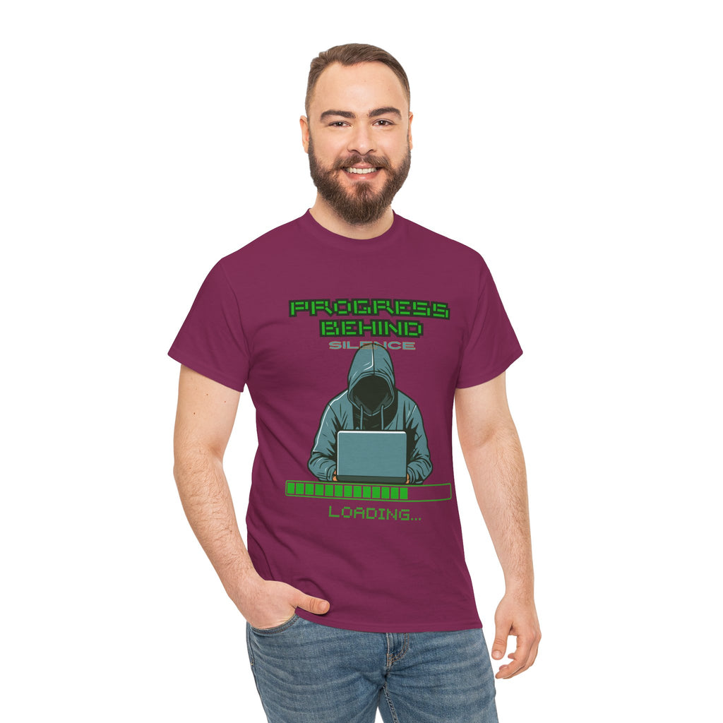 Green Retro Matrix Loading T-Shirt | Hacker Aesthetic Graphic Tee | Coding Streetwear Shirt | Gildan 5000 Unisex Cotton Tee