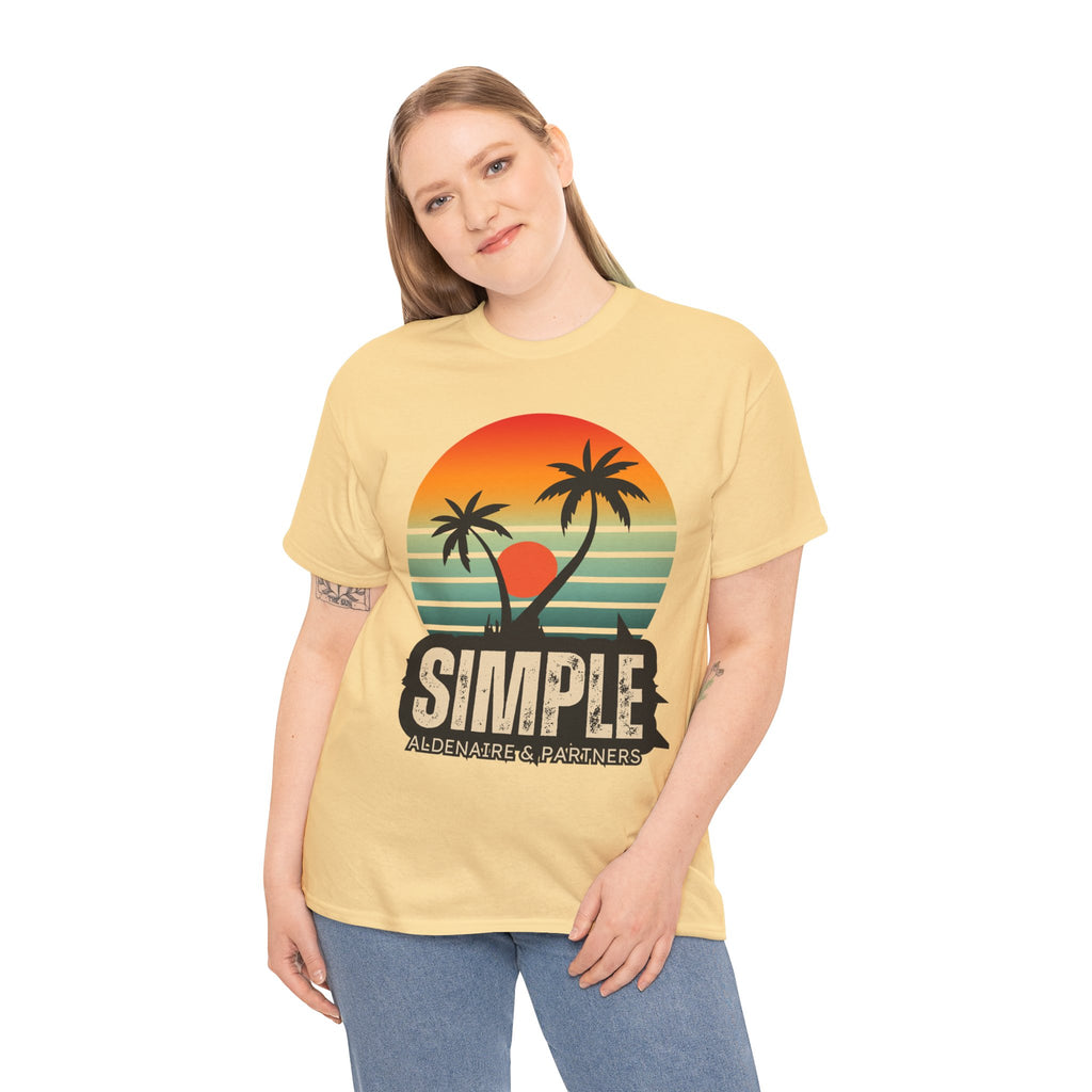 Colorful Vintage Retro Sunset T-Shirt | Gildan 5000 Heavy Cotton Tee | 70s Aesthetic Graphic Shirt | Summer Vibes Unisex Tee