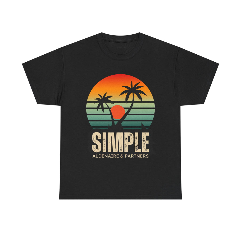 Colorful Vintage Retro Sunset T-Shirt | Gildan 5000 Heavy Cotton Tee | 70s Aesthetic Graphic Shirt | Summer Vibes Unisex Tee