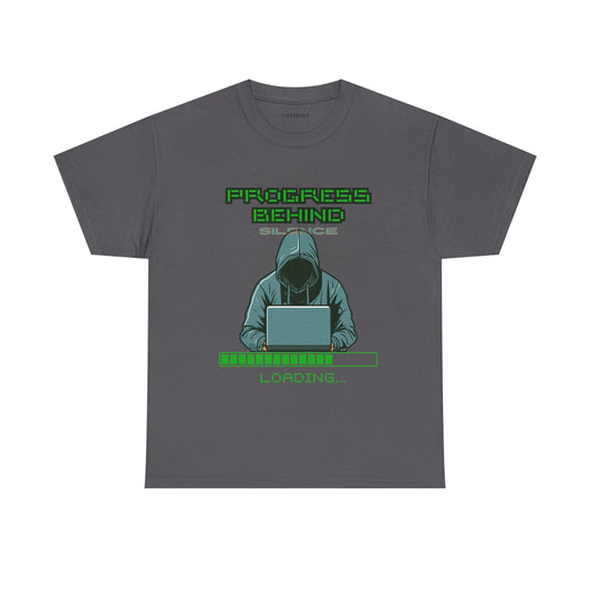 Green Retro Matrix Loading T-Shirt | Hacker Aesthetic Graphic Tee | Coding Streetwear Shirt | Gildan 5000 Unisex Cotton Tee
