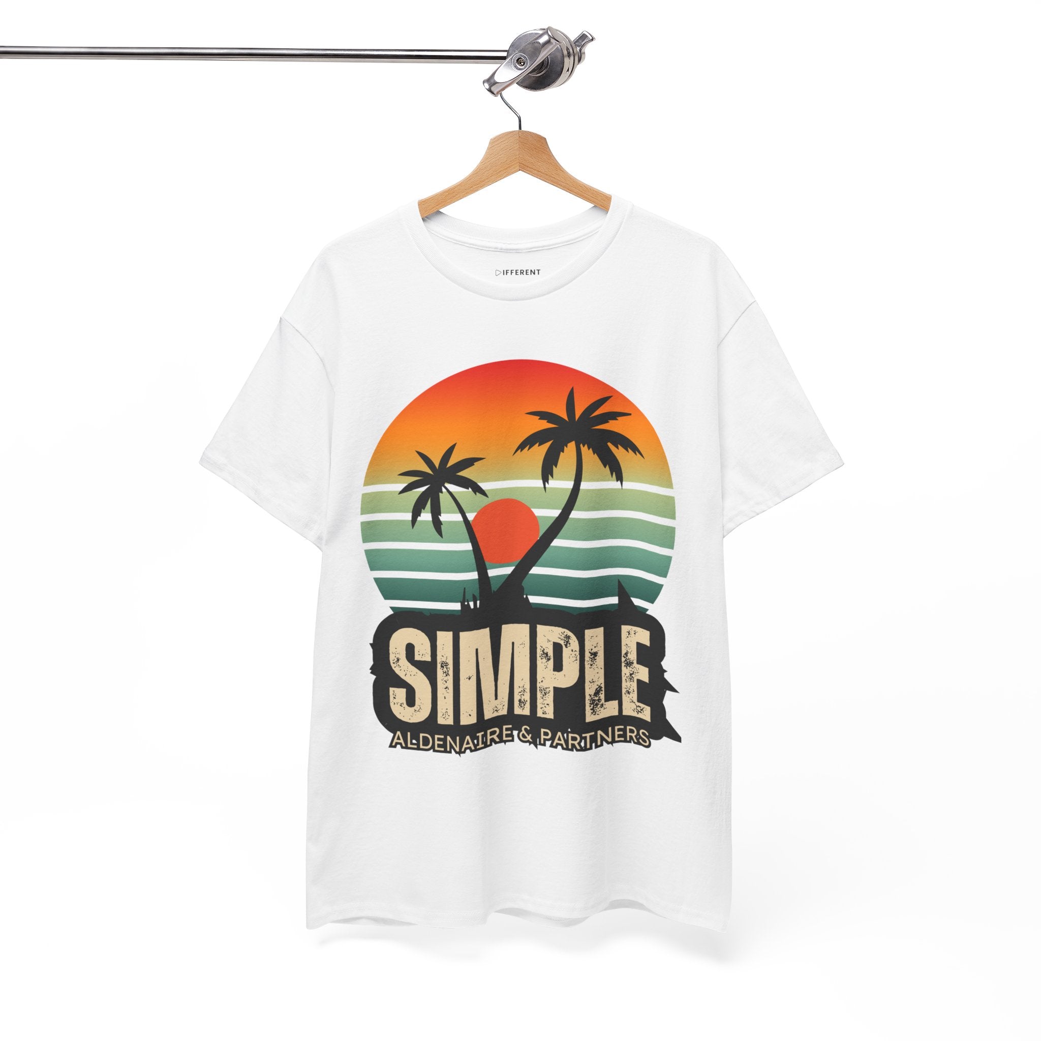 Colorful Vintage Retro Sunset T-Shirt | Gildan 5000 Heavy Cotton Tee | 70s Aesthetic Graphic Shirt | Summer Vibes Unisex Tee