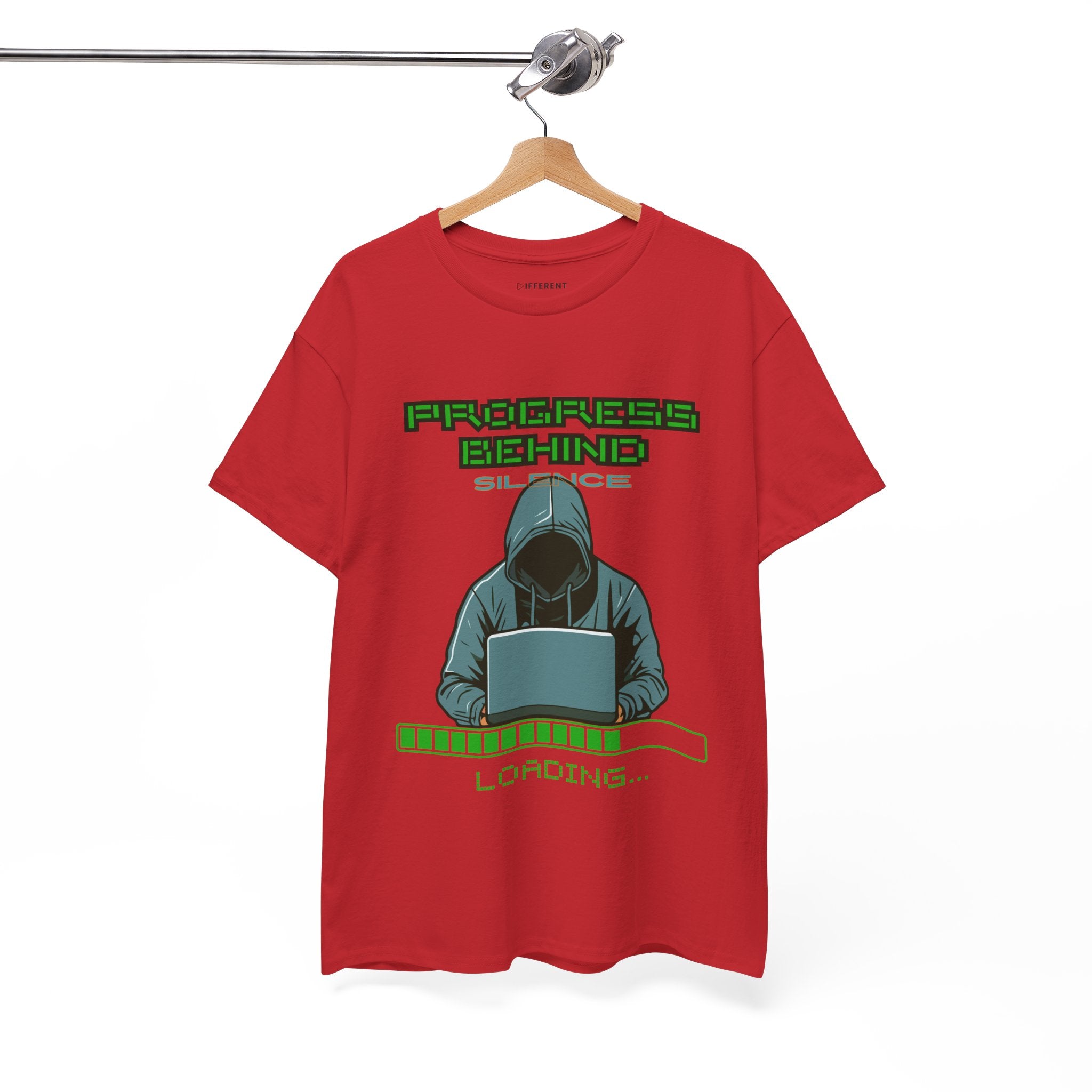 Green Retro Matrix Loading T-Shirt | Hacker Aesthetic Graphic Tee | Coding Streetwear Shirt | Gildan 5000 Unisex Cotton Tee
