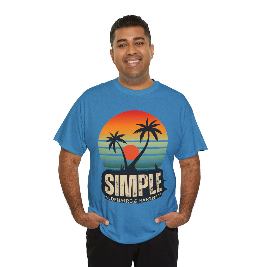 Colorful Vintage Retro Sunset T-Shirt | Gildan 5000 Heavy Cotton Tee | 70s Aesthetic Graphic Shirt | Summer Vibes Unisex Tee