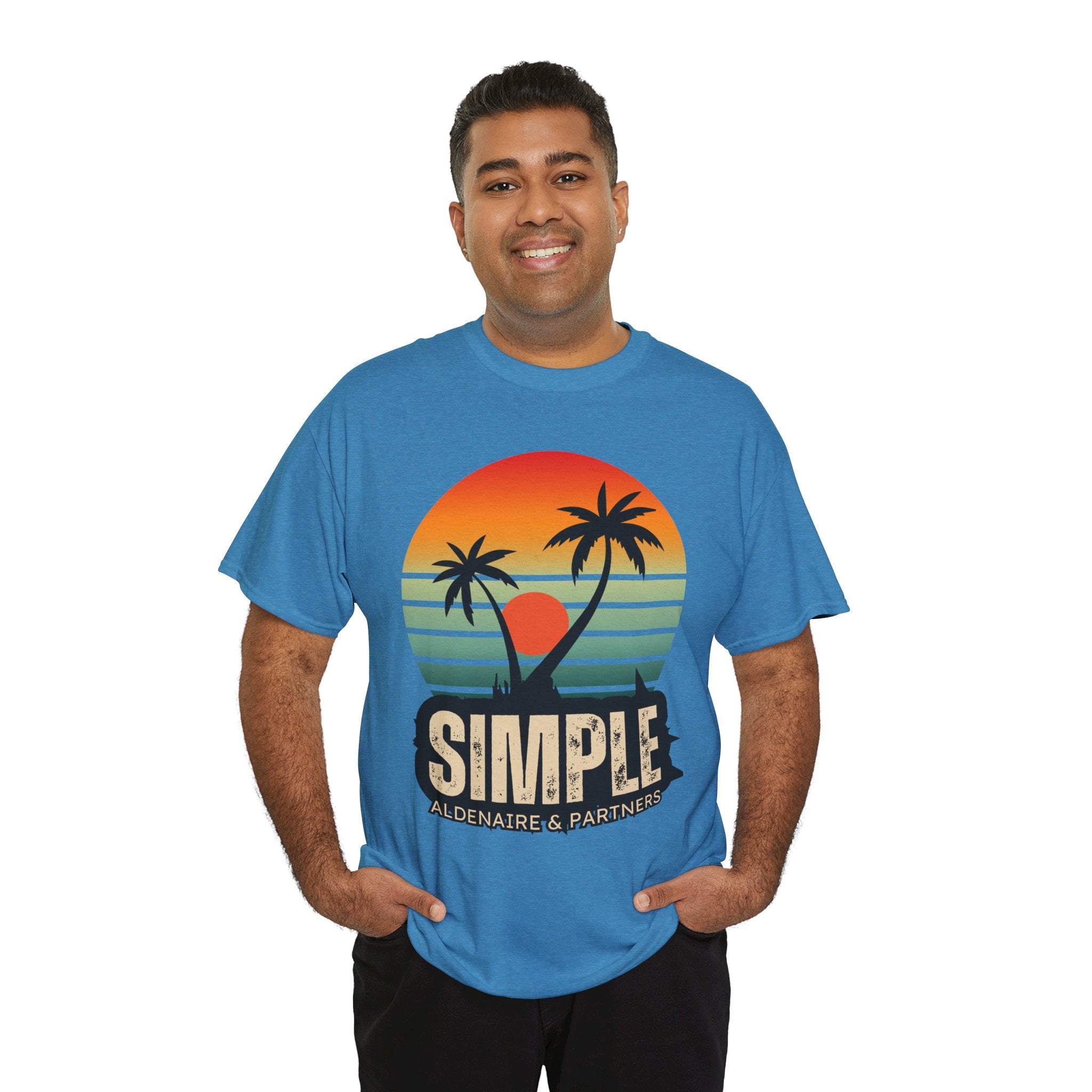 Colorful Vintage Retro Sunset T-Shirt | Gildan 5000 Heavy Cotton Tee | 70s Aesthetic Graphic Shirt | Summer Vibes Unisex Tee