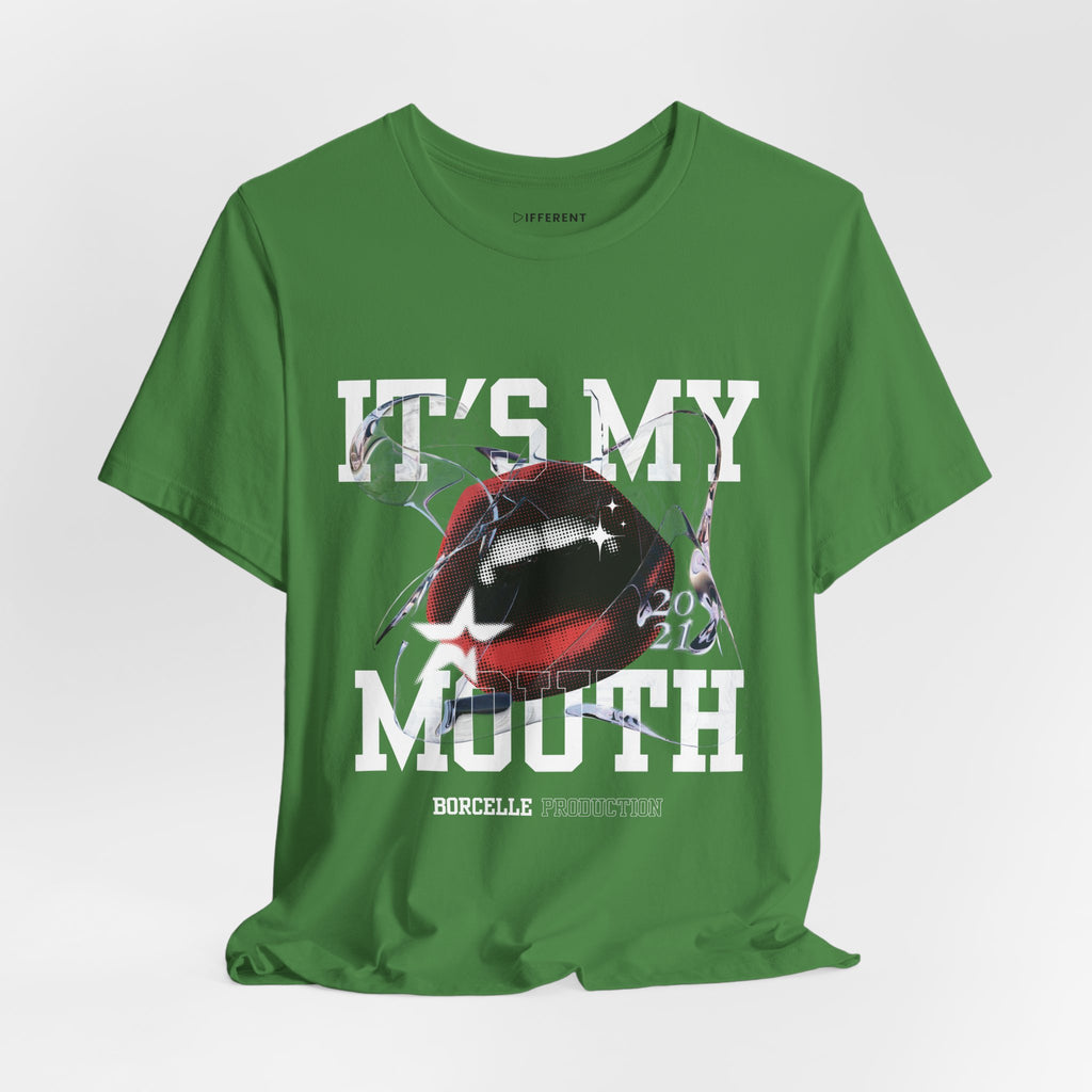 Red & White Streetwear Mouth T-Shirt | Abstract Graphic Tee | Modern Art Aesthetic Shirt | Bella+Canvas 3001 Unisex Tee