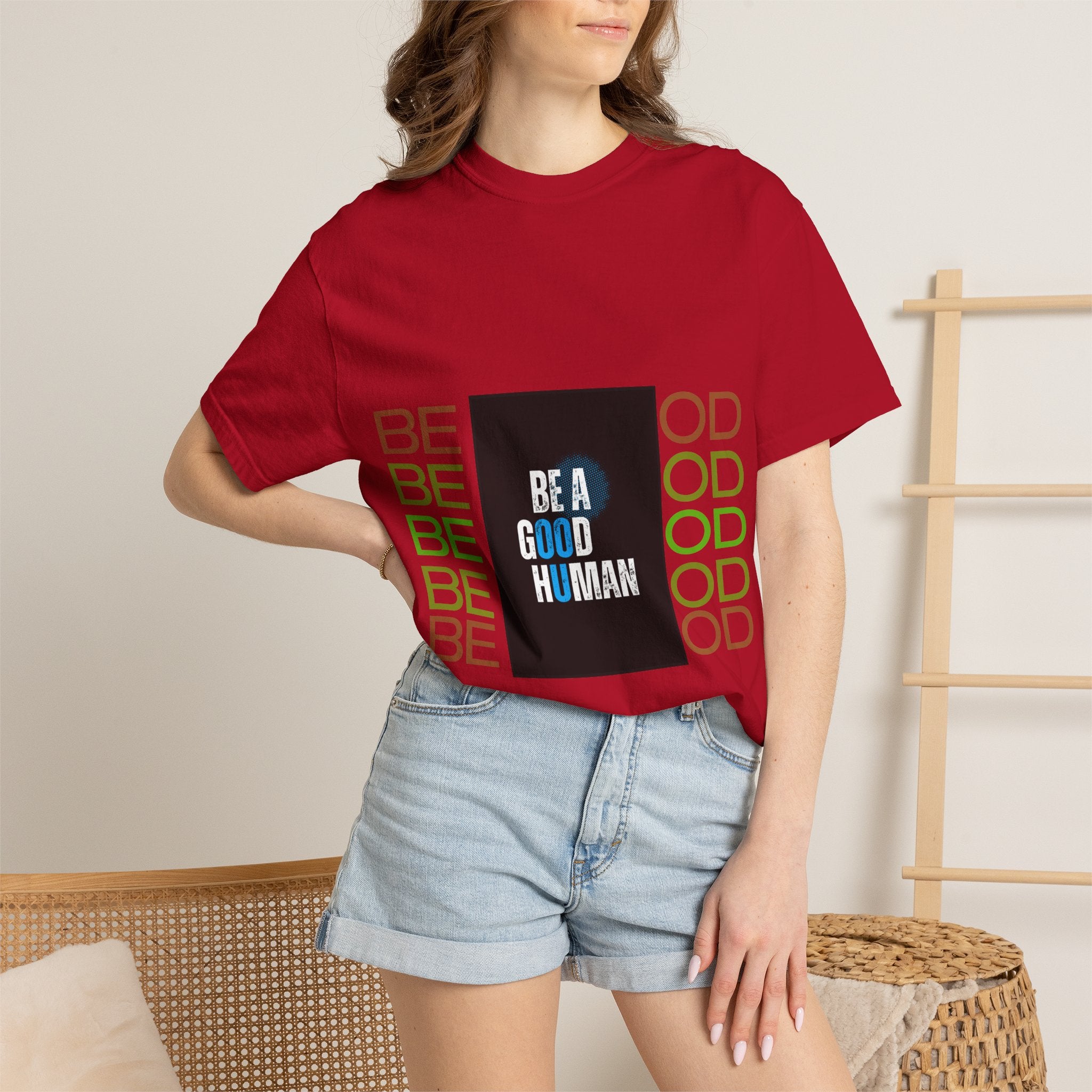 Be A Good Human T-Shirt | Comfort Colors 1717 Tee | Inspirational Graphic Shirt | Vintage Washed Cotton Unisex Tee