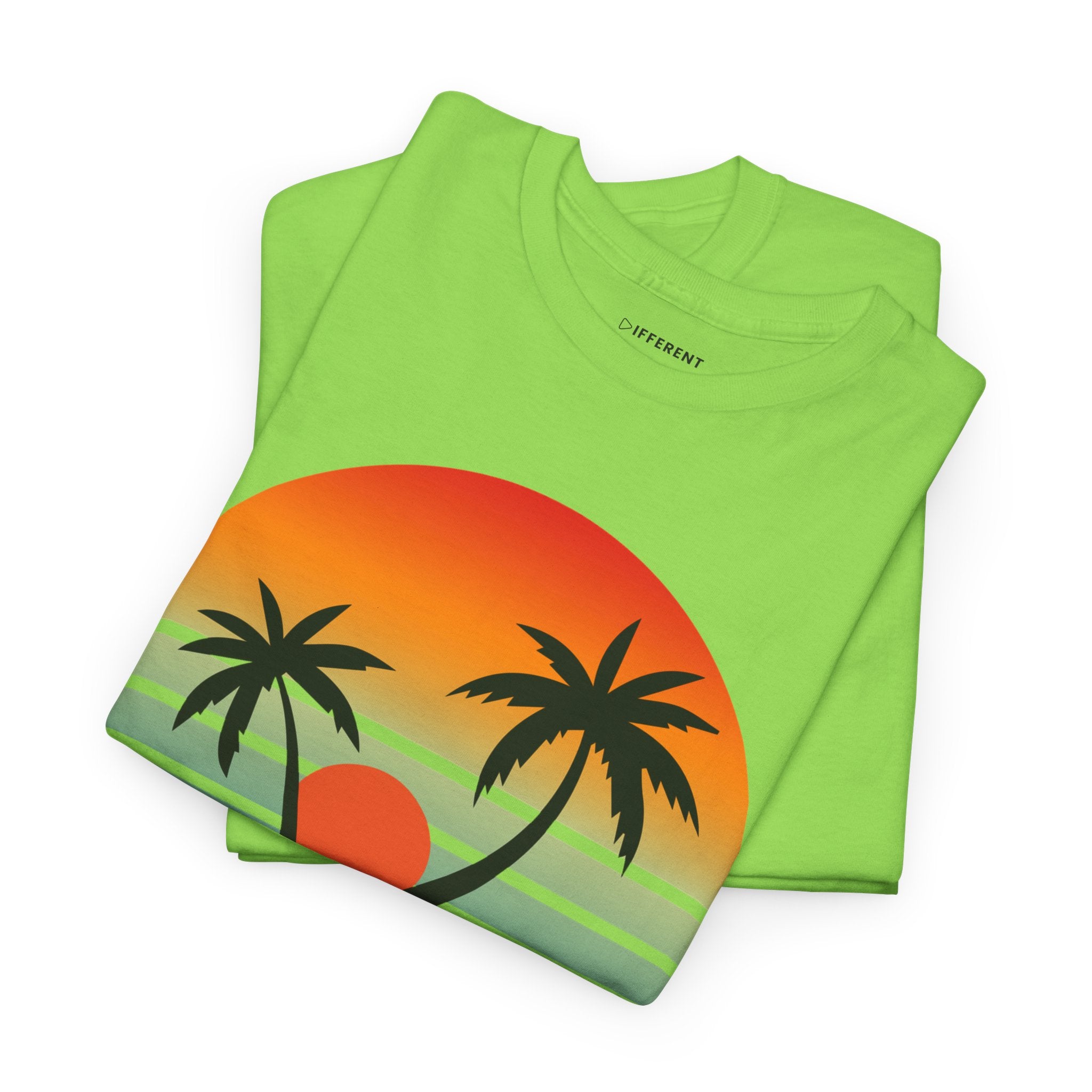 Colorful Vintage Retro Sunset T-Shirt | Gildan 5000 Heavy Cotton Tee | 70s Aesthetic Graphic Shirt | Summer Vibes Unisex Tee