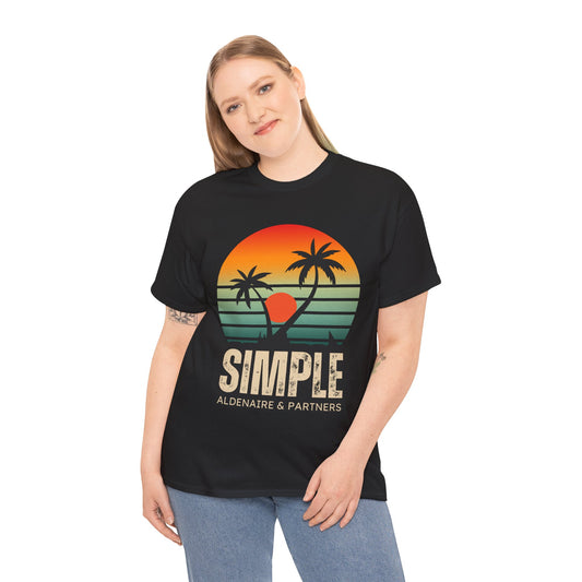 Colorful Vintage Retro Sunset T-Shirt | Gildan 5000 Heavy Cotton Tee | 70s Aesthetic Graphic Shirt | Summer Vibes Unisex Tee