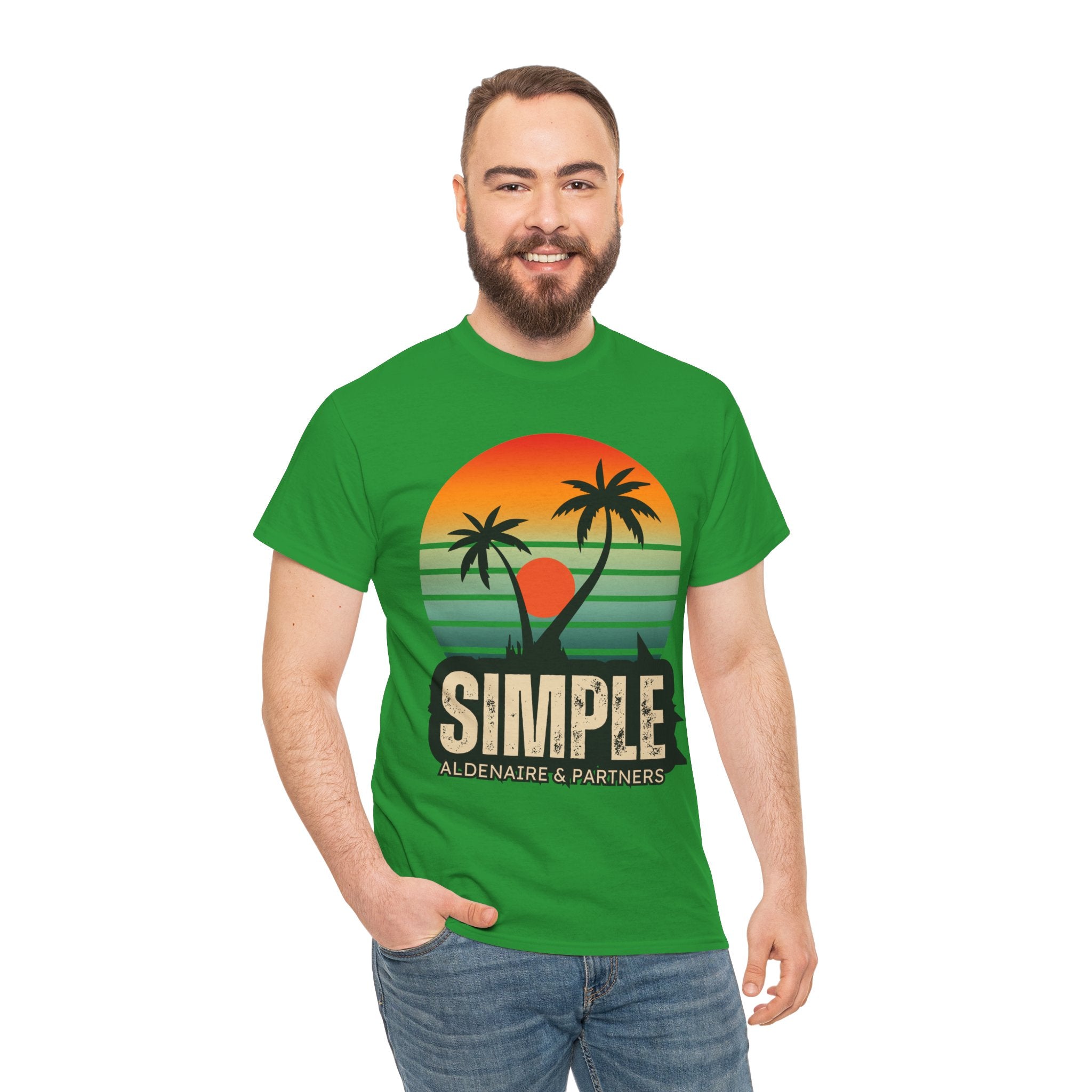 Colorful Vintage Retro Sunset T-Shirt | Gildan 5000 Heavy Cotton Tee | 70s Aesthetic Graphic Shirt | Summer Vibes Unisex Tee