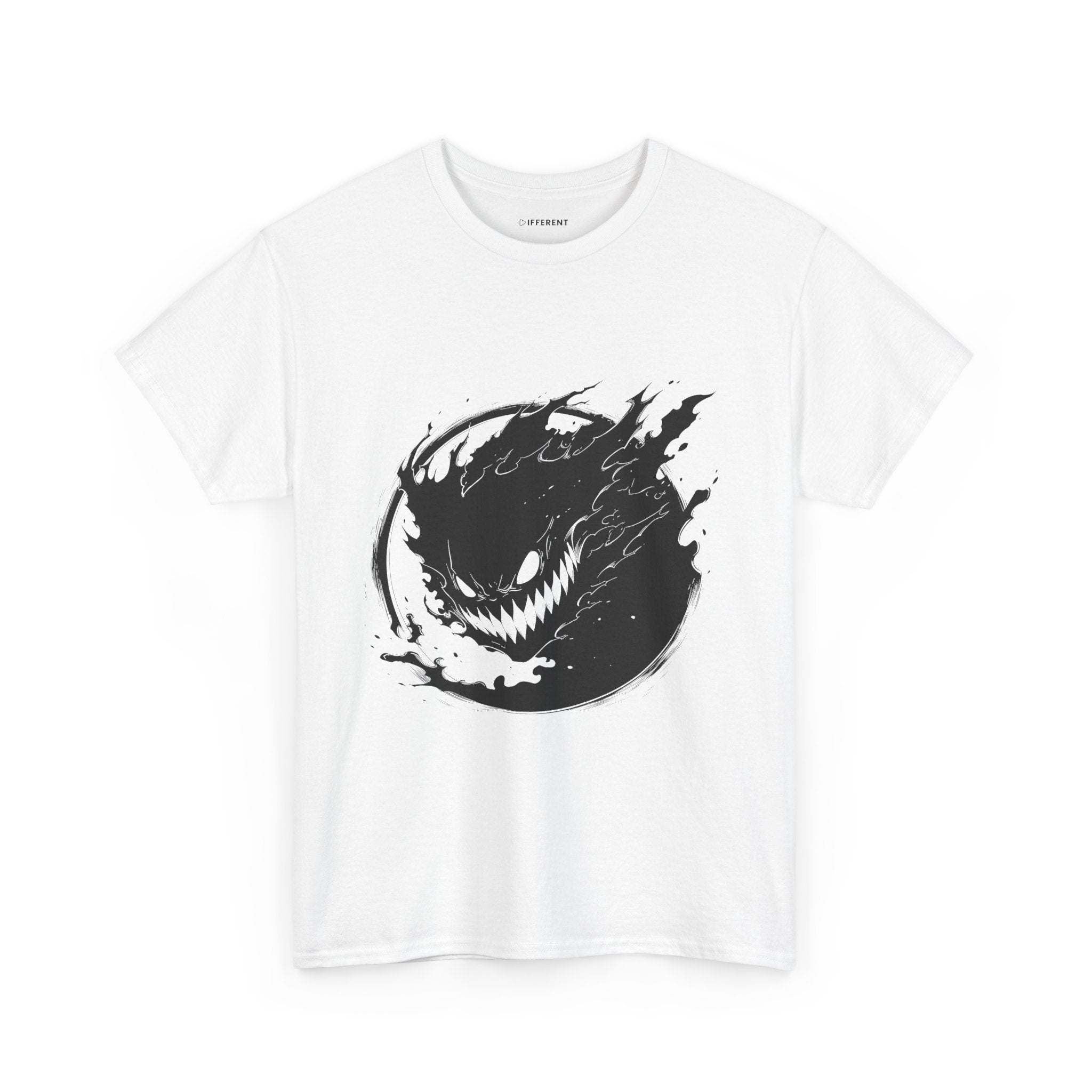 Graphic Tee — Black Flame Monster Smile T-Shirt