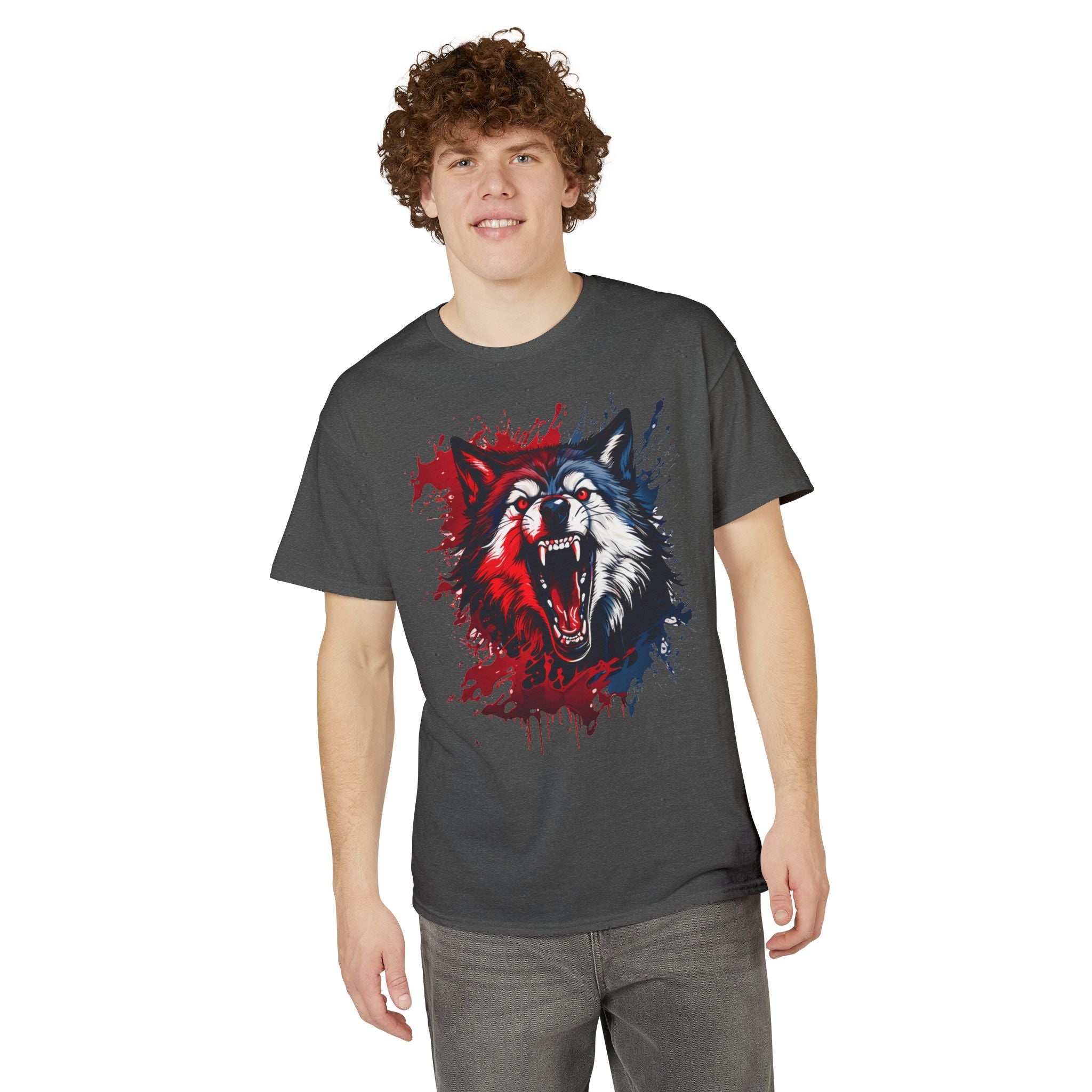 Roaring Patriotic Wolf T-Shirt