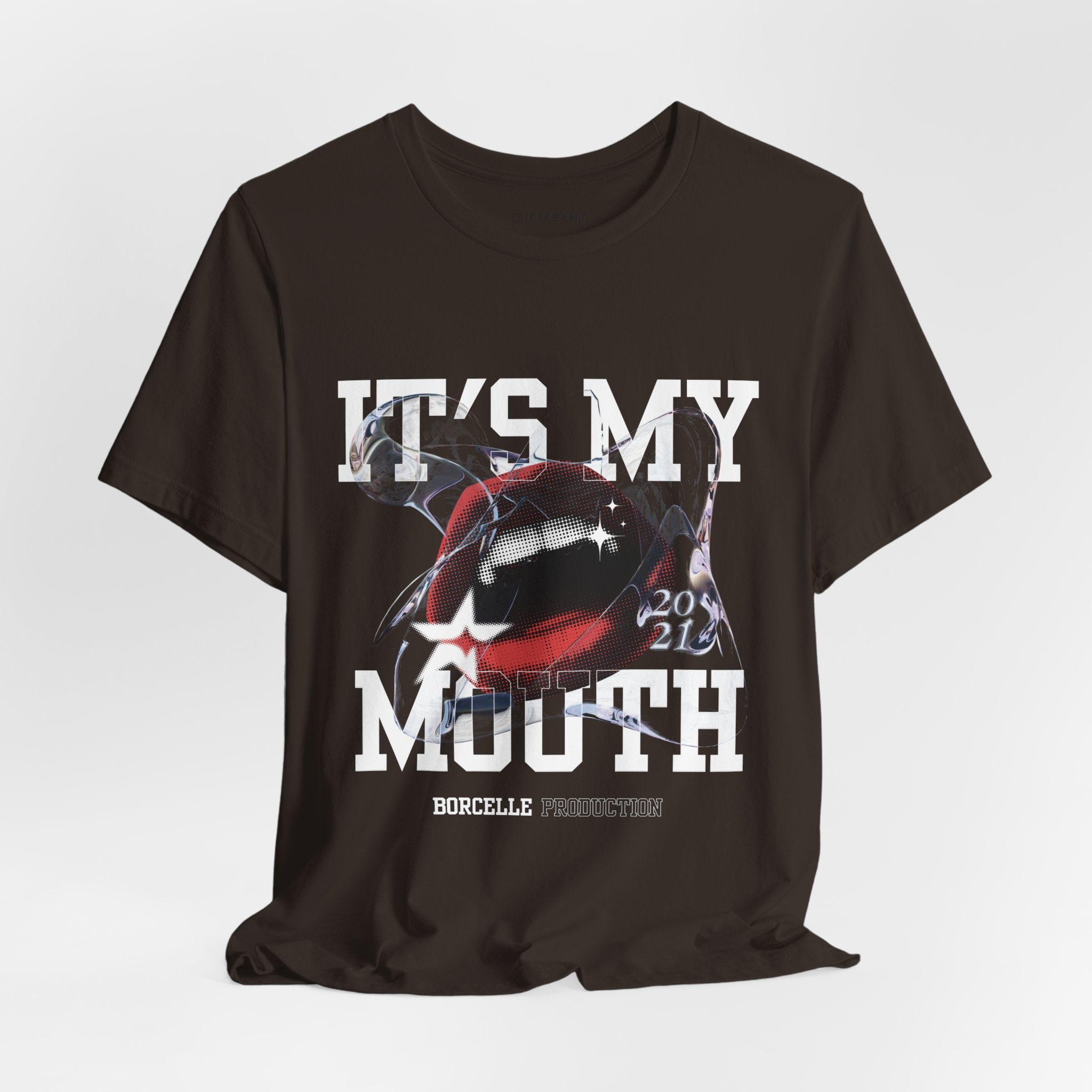 Red & White Streetwear Mouth T-Shirt | Abstract Graphic Tee | Modern Art Aesthetic Shirt | Bella+Canvas 3001 Unisex Tee