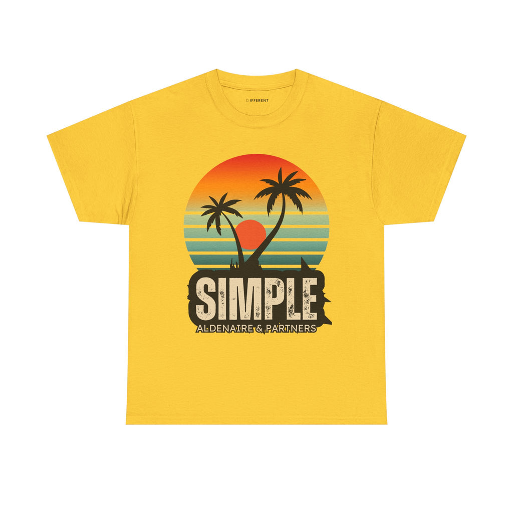 Colorful Vintage Retro Sunset T-Shirt | Gildan 5000 Heavy Cotton Tee | 70s Aesthetic Graphic Shirt | Summer Vibes Unisex Tee