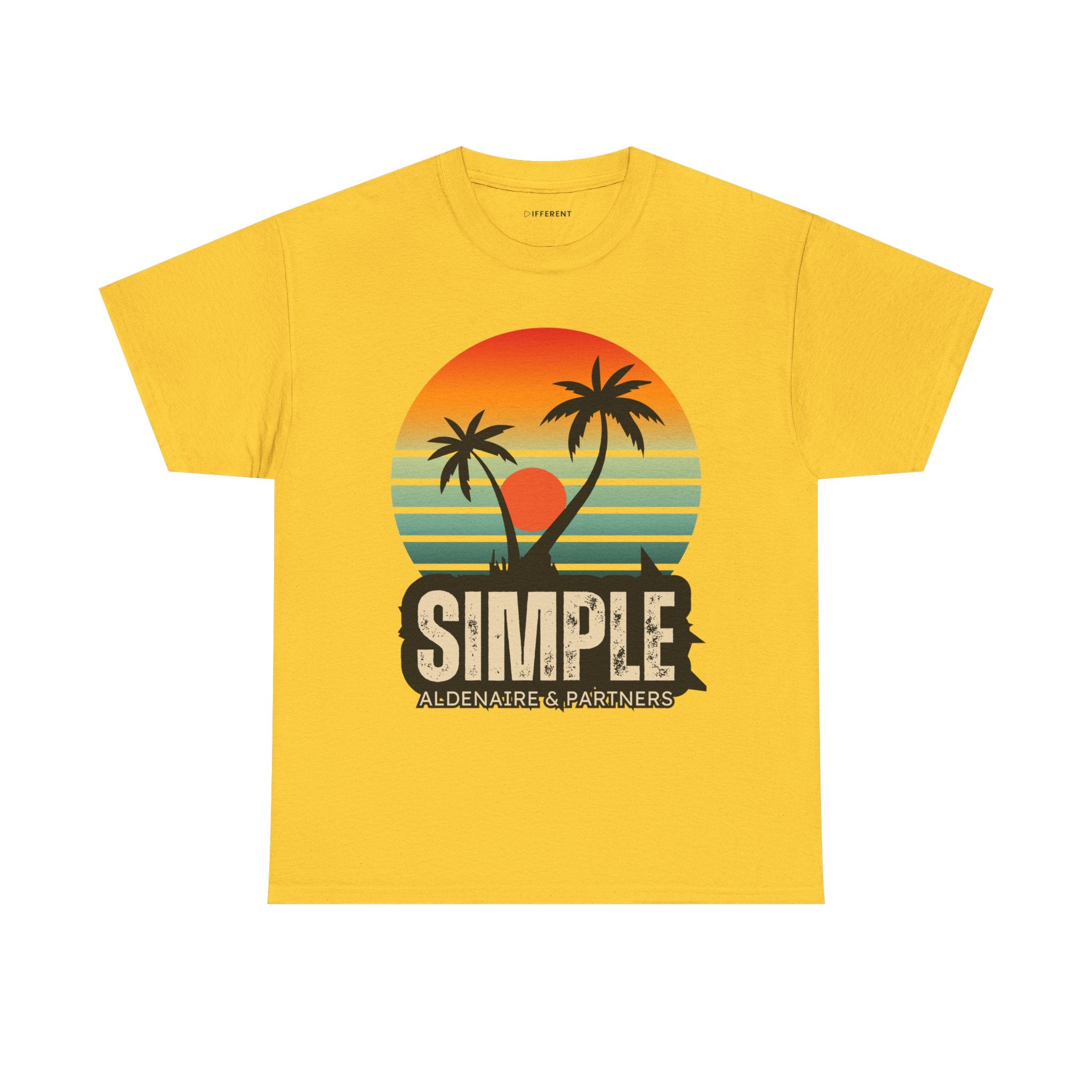 Colorful Vintage Retro Sunset T-Shirt | Gildan 5000 Heavy Cotton Tee | 70s Aesthetic Graphic Shirt | Summer Vibes Unisex Tee