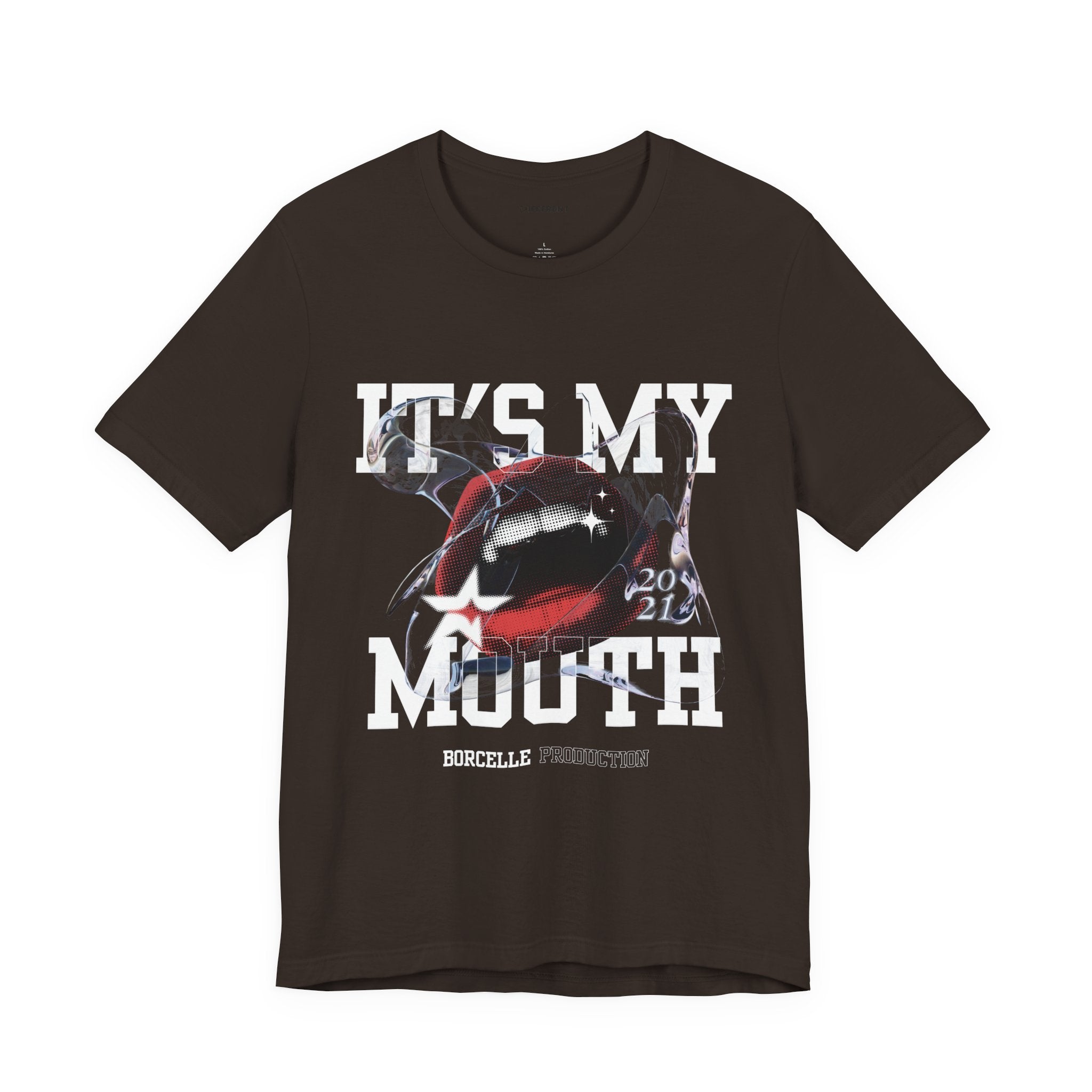 Red & White Streetwear Mouth T-Shirt | Abstract Graphic Tee