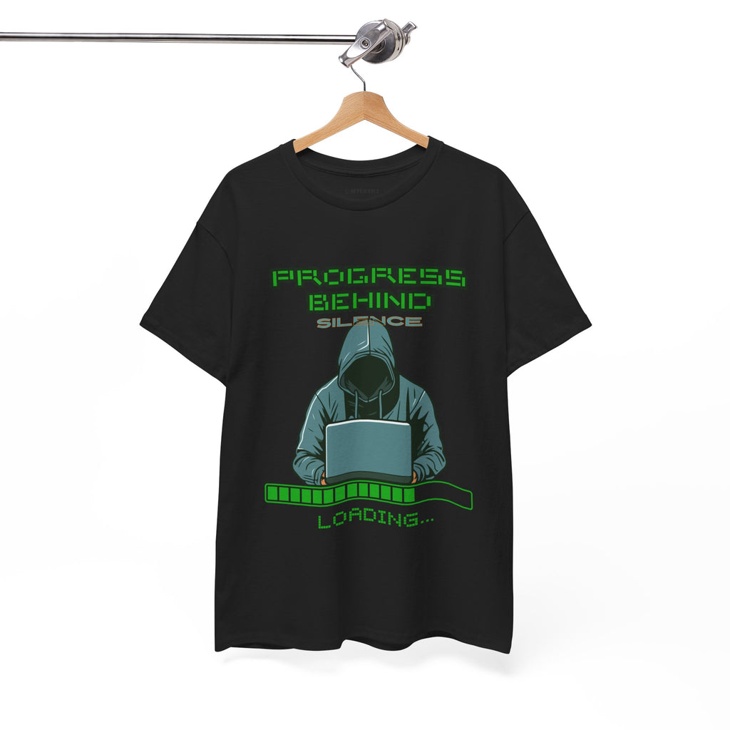 Green Retro Matrix Loading T-Shirt | Hacker Aesthetic Graphic Tee | Coding Streetwear Shirt | Gildan 5000 Unisex Cotton Tee
