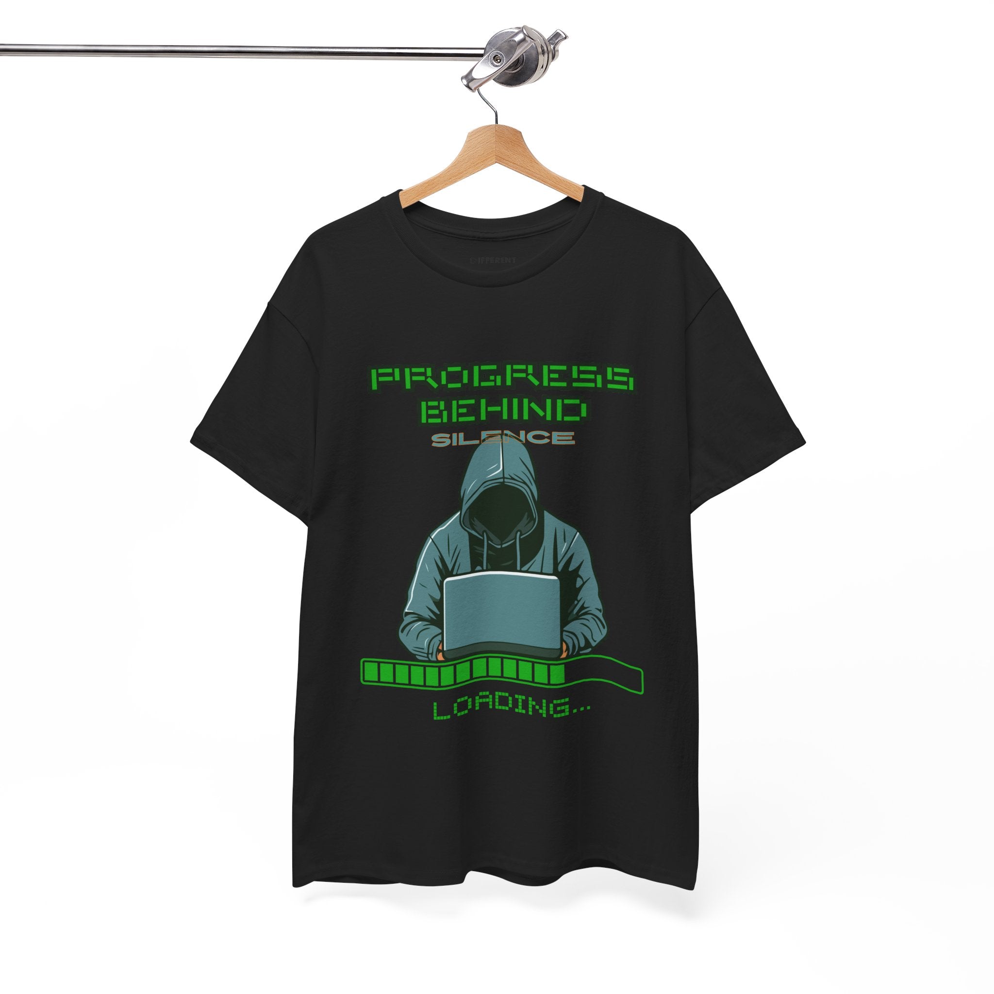 Green Retro Matrix Loading T-Shirt | Hacker Aesthetic Graphic Tee | Coding Streetwear Shirt | Gildan 5000 Unisex Cotton Tee