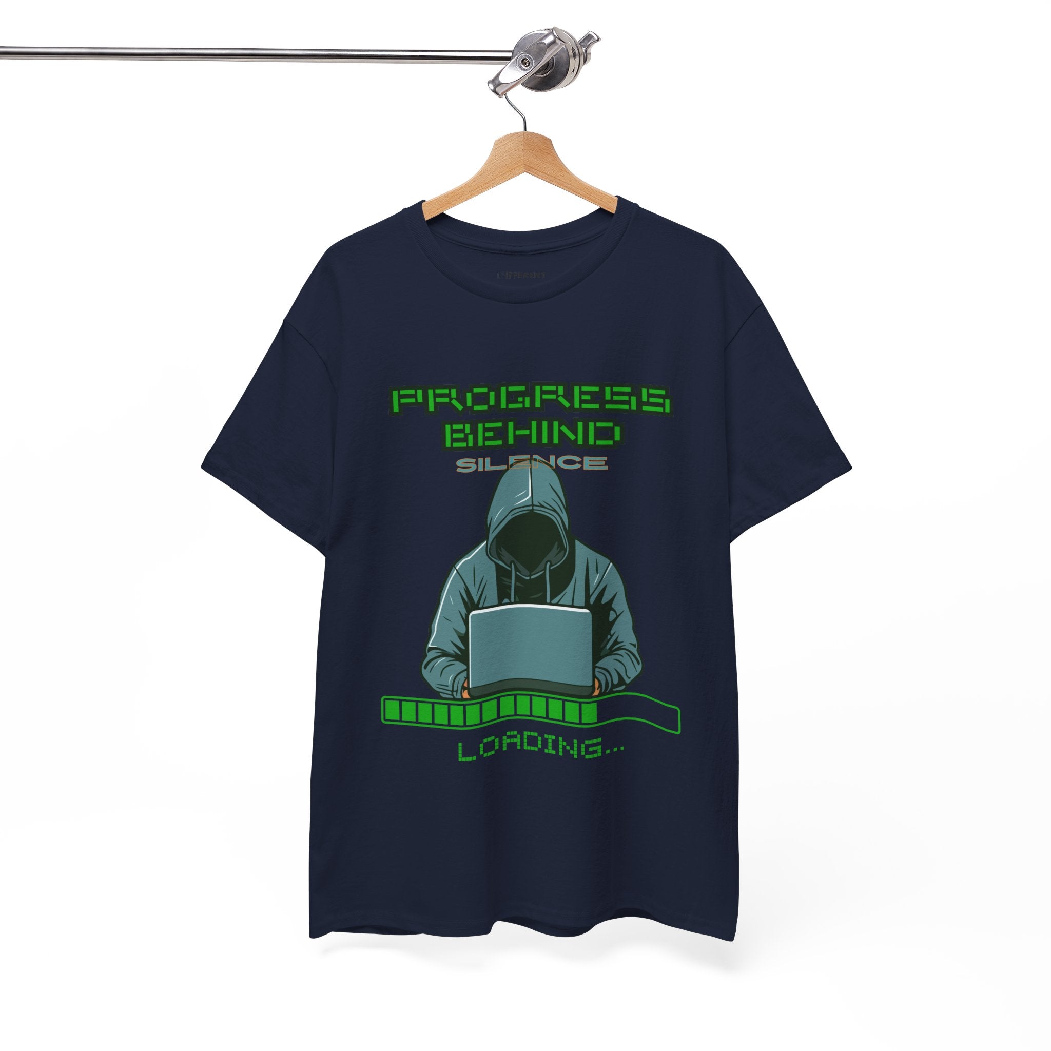 Green Retro Matrix Loading T-Shirt | Hacker Aesthetic Graphic Tee | Coding Streetwear Shirt | Gildan 5000 Unisex Cotton Tee