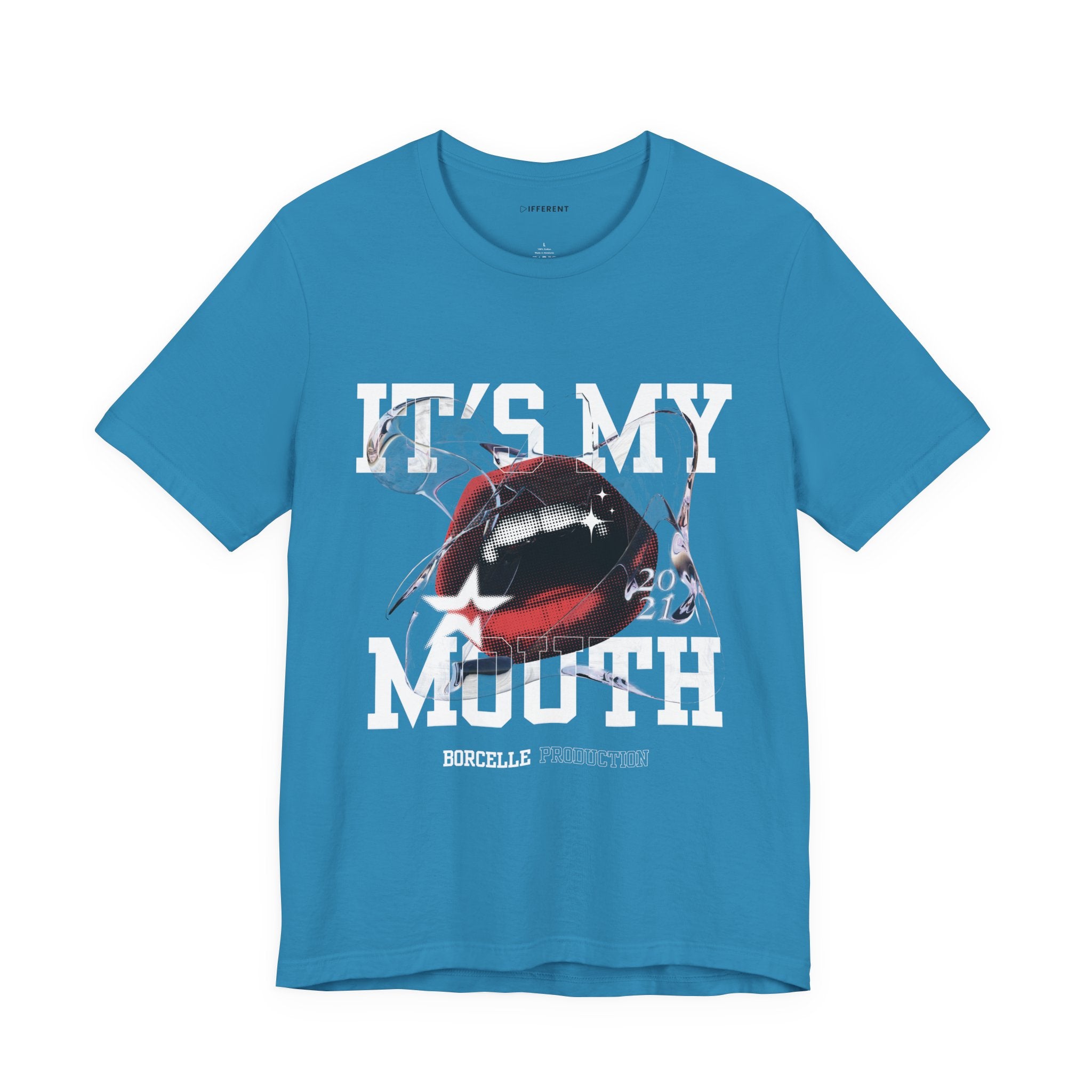 Red & White Streetwear Mouth T-Shirt | Abstract Graphic Tee | Modern Art Aesthetic Shirt | Bella+Canvas 3001 Unisex Tee