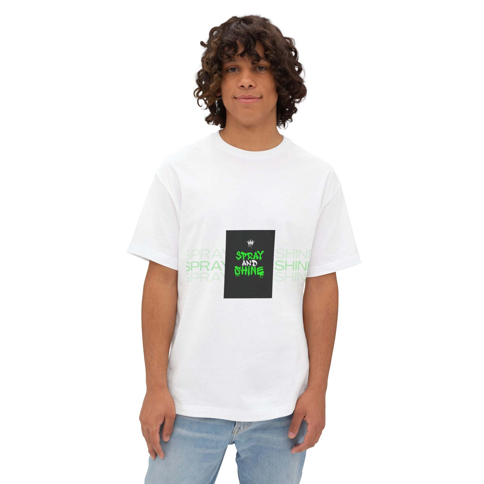 Spray and Shine Boxy T-Shirt | Trendy Streetwear Graphic Tee | Relaxed Fit Cotton Shirt | Modern Aesthetic Unisex Tee