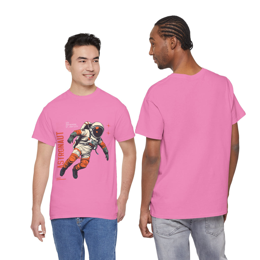 Orange Black Astronaut Retro Business Tee | Vintage Space Graphic T-Shirt | Gildan 5000 Unisex Heavy Cotton Shirt | Streetwear Style