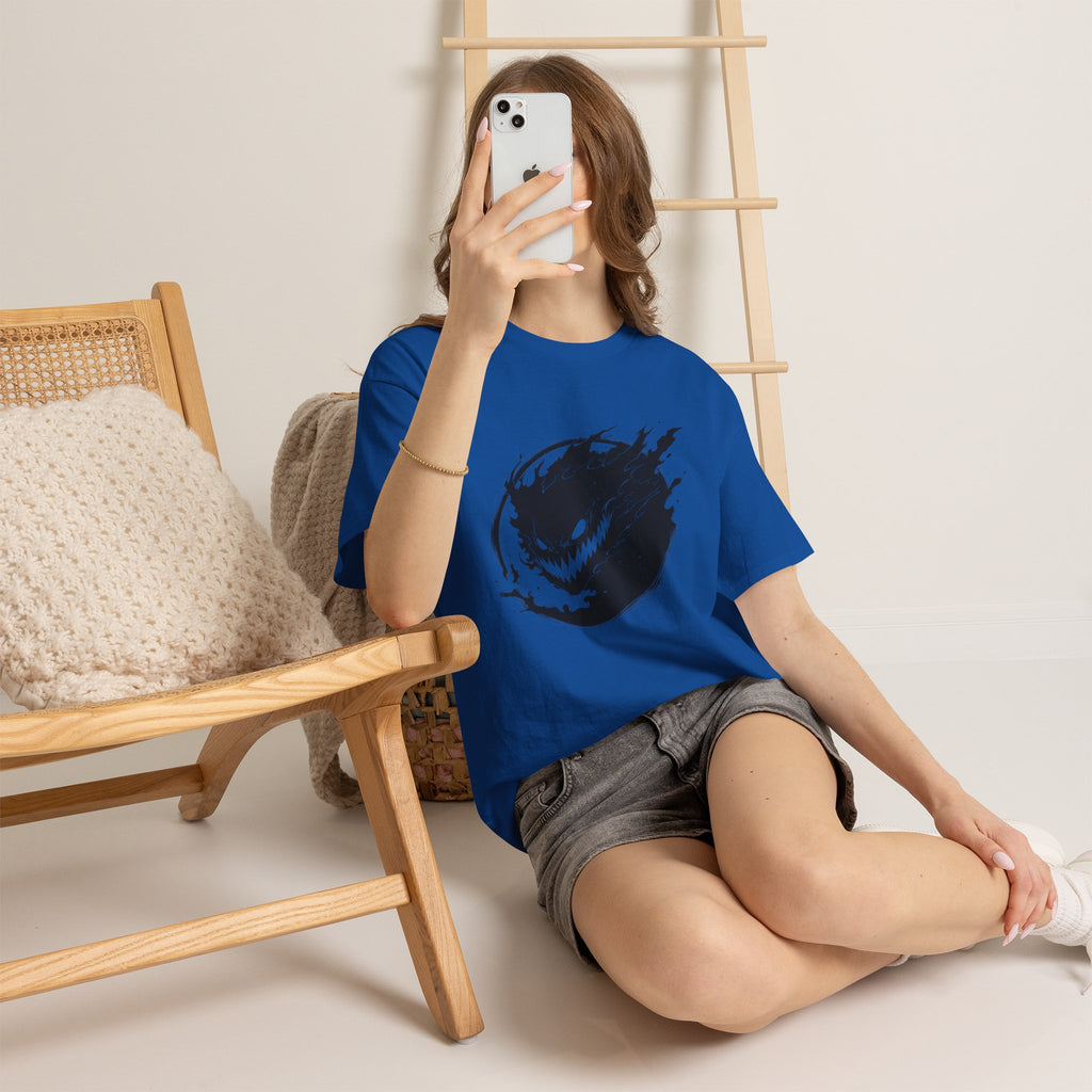 Graphic Tee — Black Flame Monster Smile T-Shirt