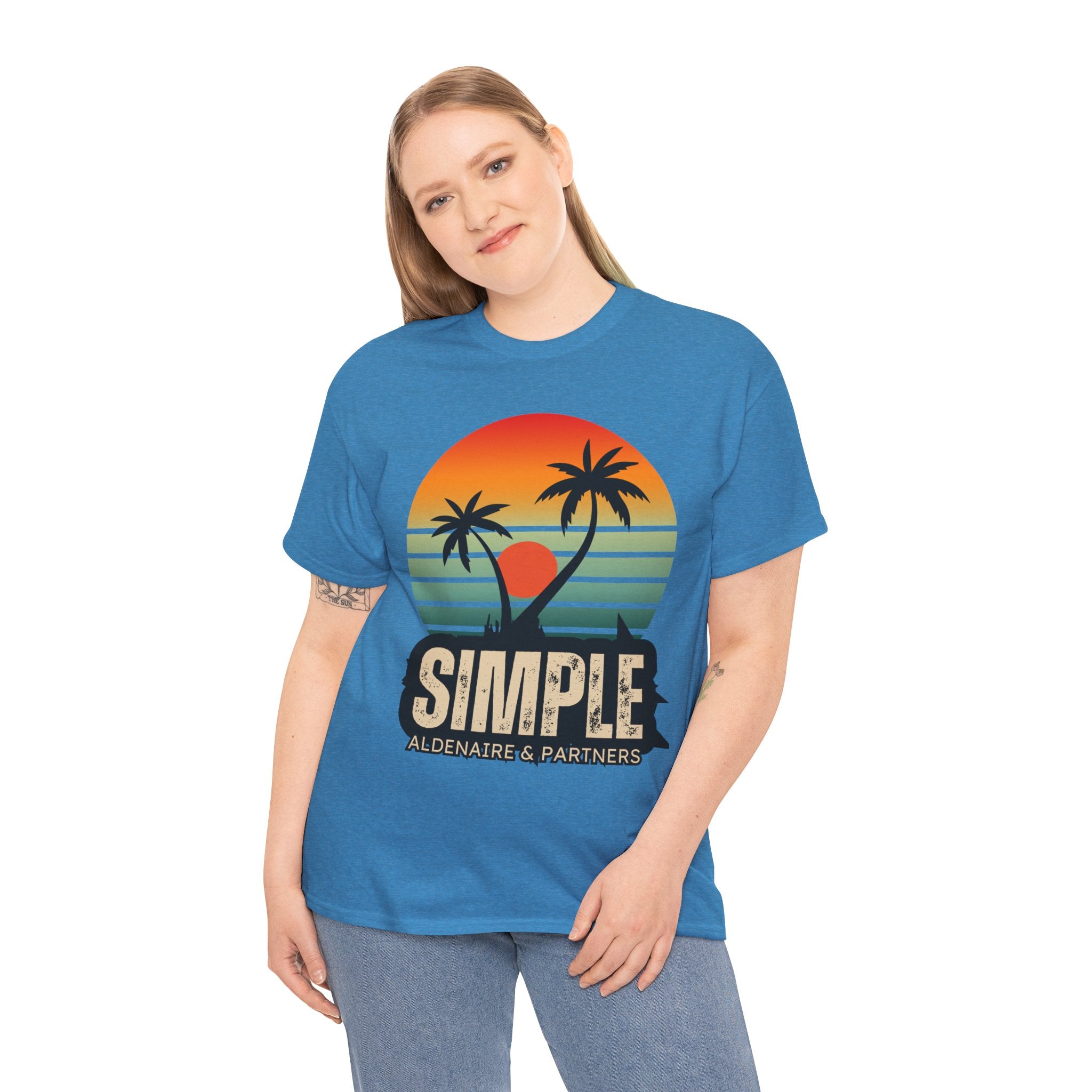 Colorful Vintage Retro Sunset T-Shirt | Gildan 5000 Heavy Cotton Tee | 70s Aesthetic Graphic Shirt | Summer Vibes Unisex Tee