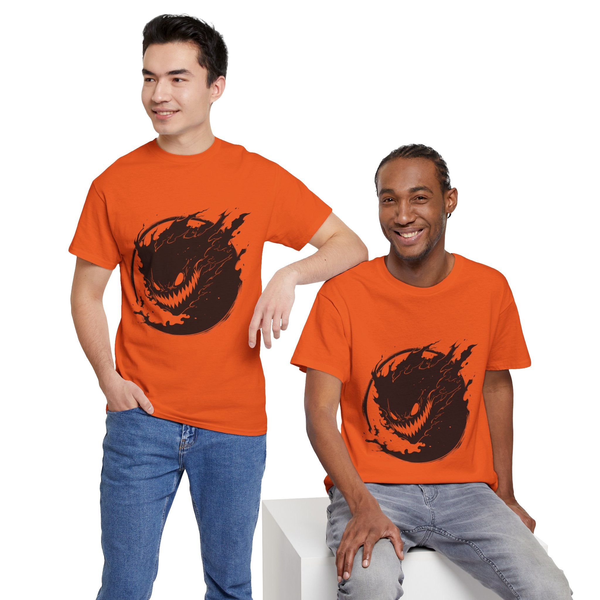 Graphic Tee — Black Flame Monster Smile T-Shirt