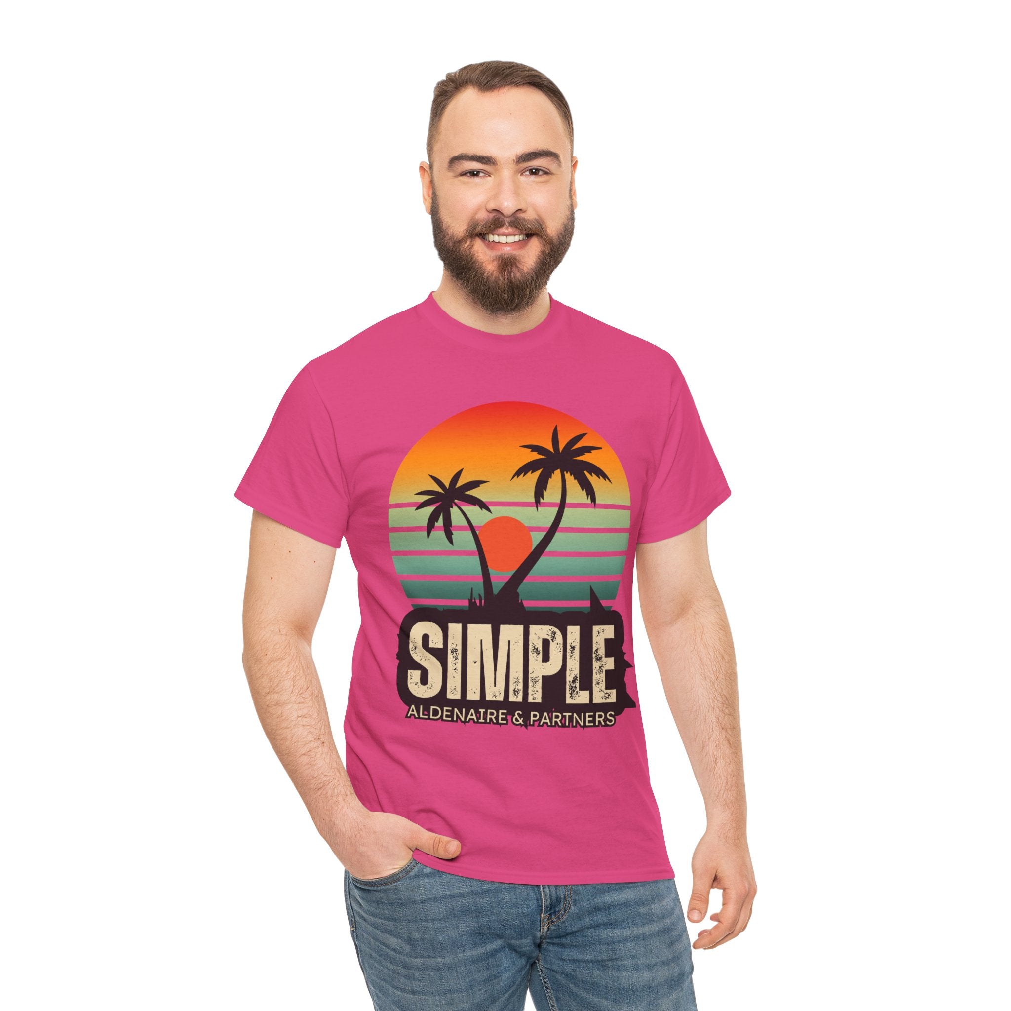 Colorful Vintage Retro Sunset T-Shirt | Gildan 5000 Heavy Cotton Tee | 70s Aesthetic Graphic Shirt | Summer Vibes Unisex Tee