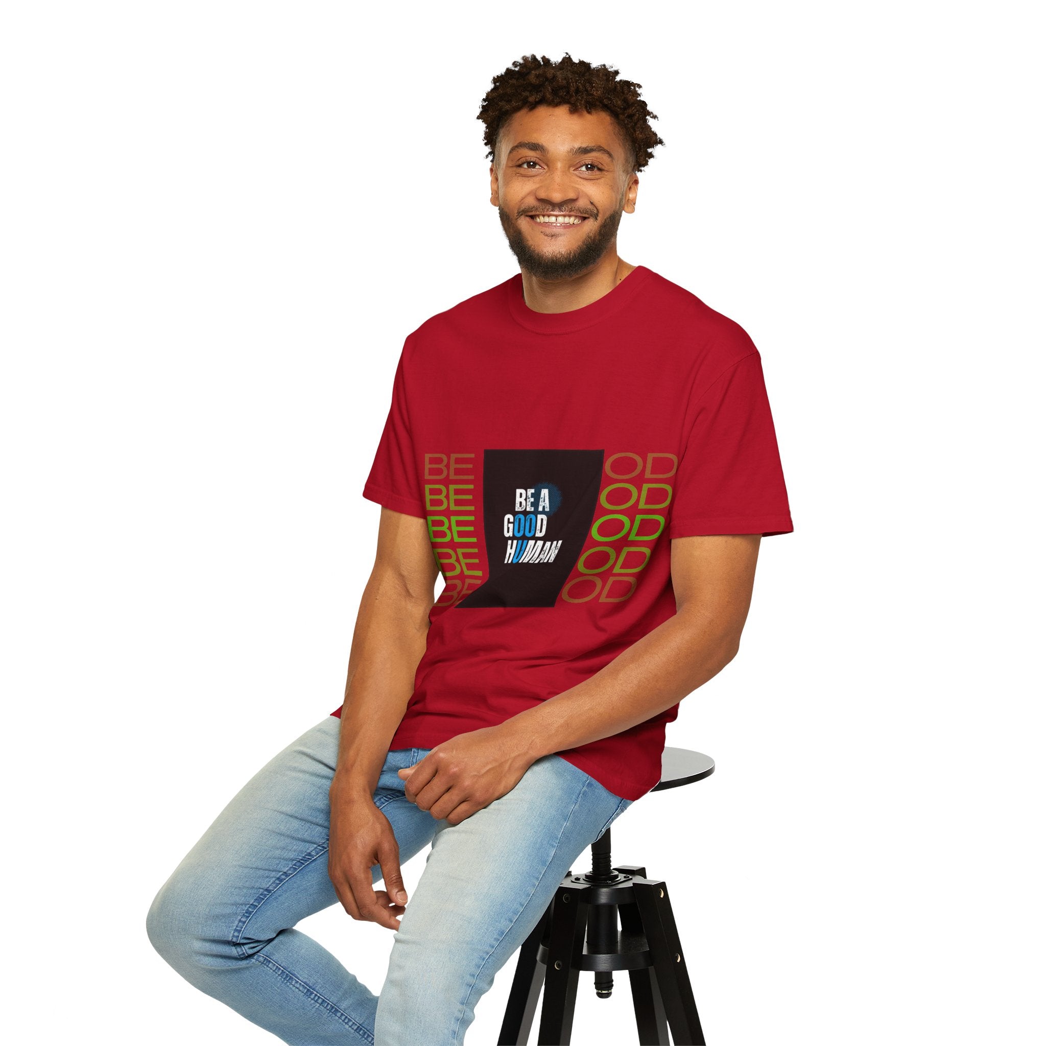 Be A Good Human T-Shirt | Comfort Colors 1717 Tee | Inspirational Graphic Shirt | Vintage Washed Cotton Unisex Tee