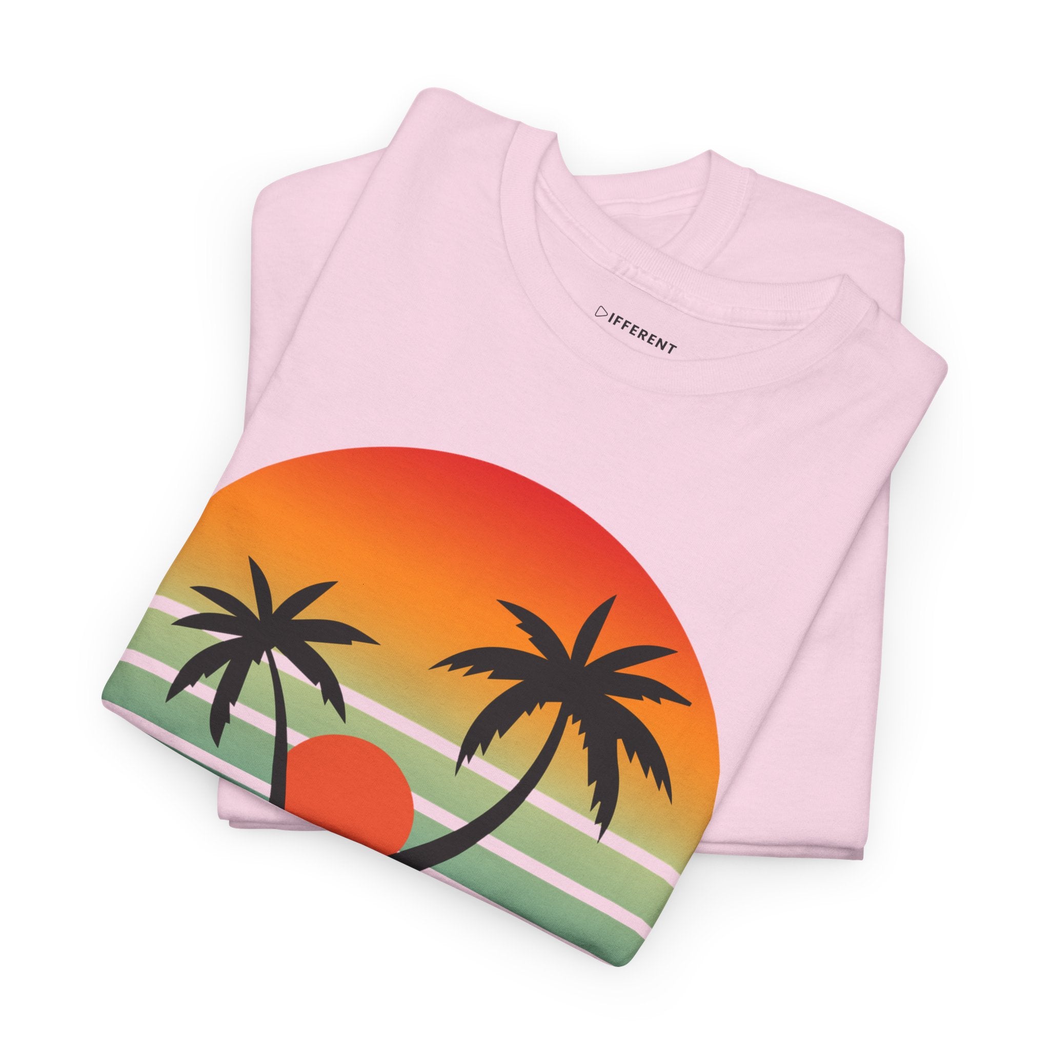 Colorful Vintage Retro Sunset T-Shirt | Gildan 5000 Heavy Cotton Tee | 70s Aesthetic Graphic Shirt | Summer Vibes Unisex Tee