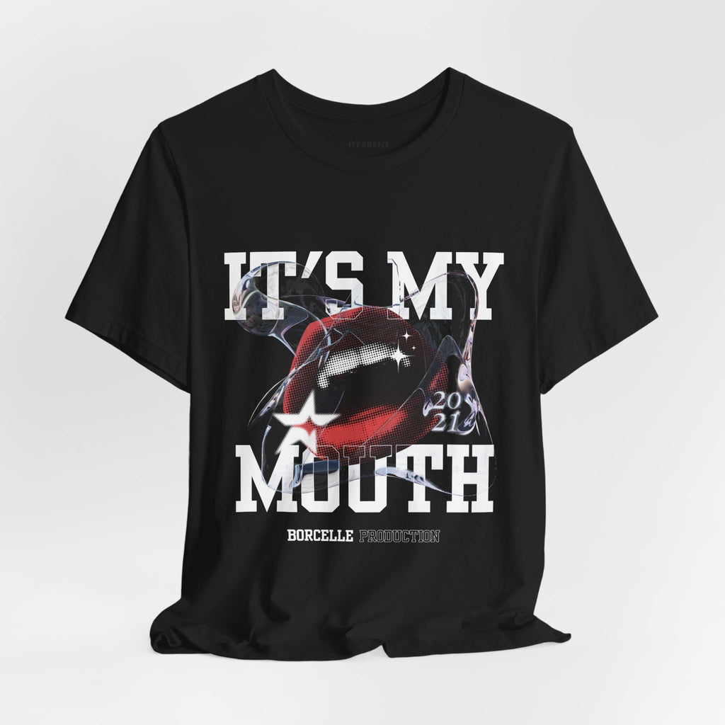 Red & White Streetwear Mouth T-Shirt | Abstract Graphic Tee | Modern Art Aesthetic Shirt | Bella+Canvas 3001 Unisex Tee