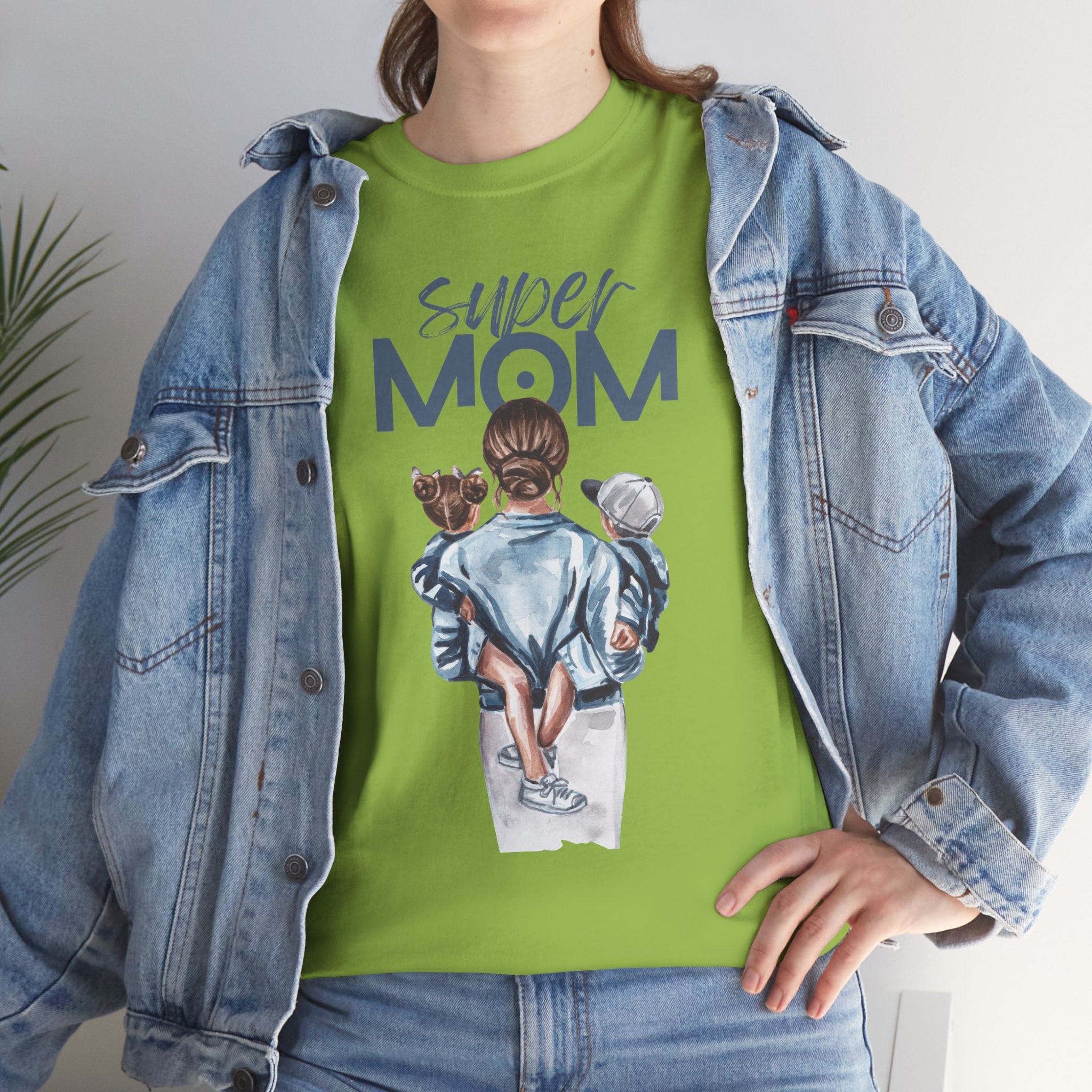 Super Mom Unisex Heavy Cotton Tee |  T-Shirt | Cute Mother’s Day Gift | Strong Mom Graphic Tee